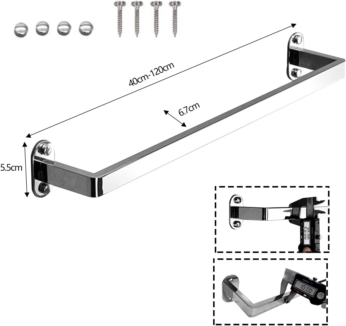 Stainless Steel Towel Bar Rail 157inch 40cm