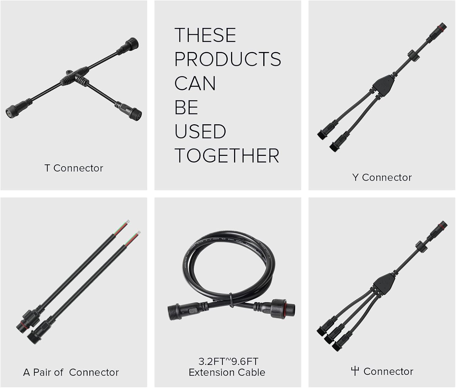 BTF-LIGHTING 4 Pin IP65 Connector with 20AWG Wire