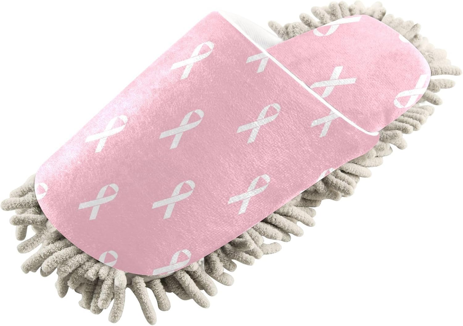 Sinestour Mop Slippers for Floor Cleaning - White Pink