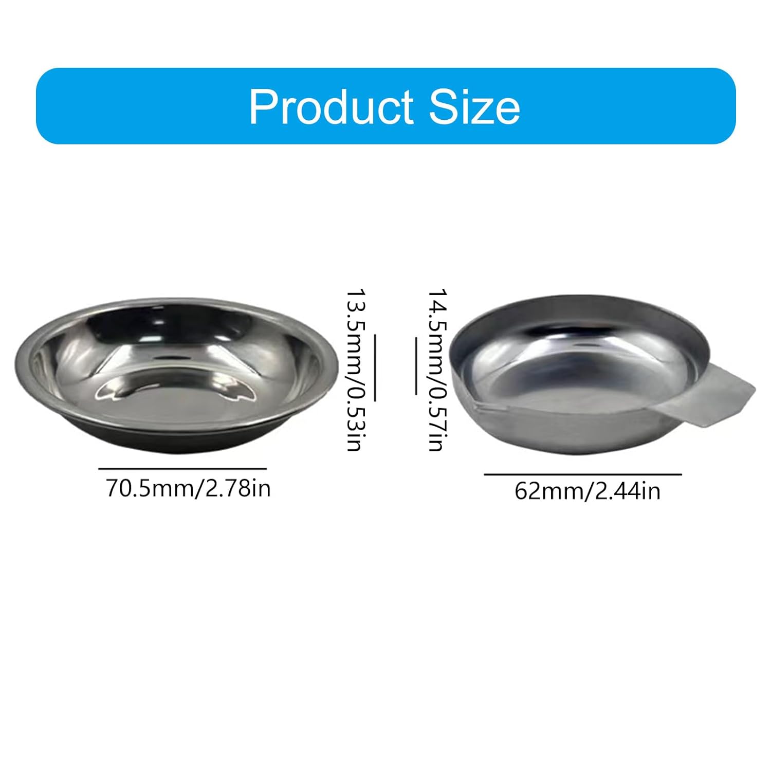 2 Pieces Stainless Steel Small Weighing Trays for Digital Scales