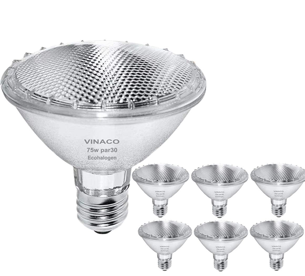 Vinaco PAR30 Short Neck 6pcs 75W Dimmable Light Bulbs