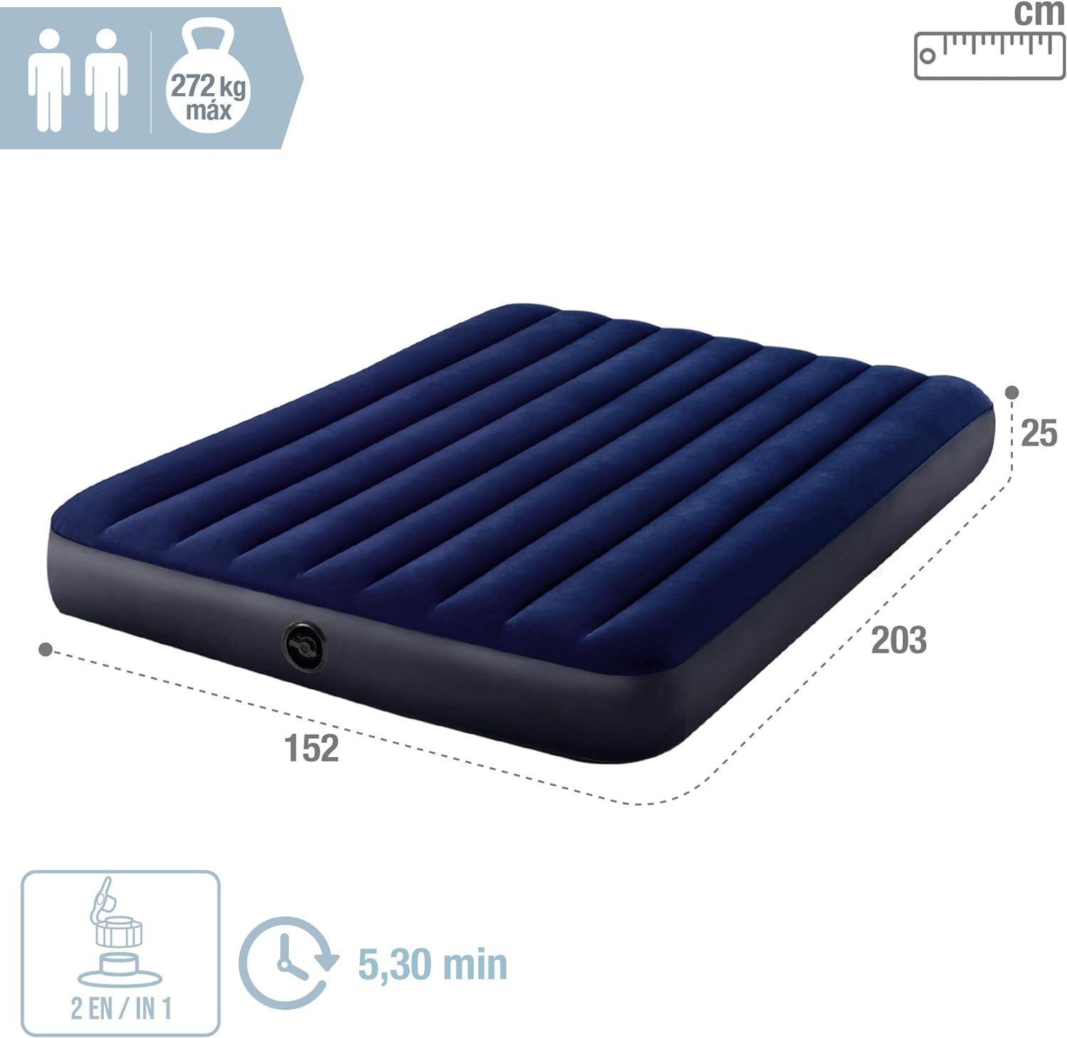 Intex Inflatable Mattress for Two with Cushions and Valve