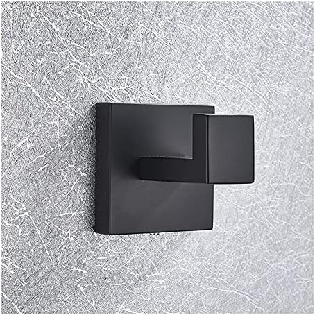 ANNBKA Black Towel Bar Robe Hook Tower Shelf Set