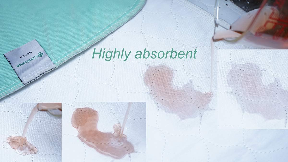 Careboree Pack of 2 Reusable Cotton Underpads with 21 Wings