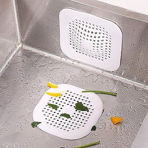 White Silicone Drain Hair Catcher with Suction Cups