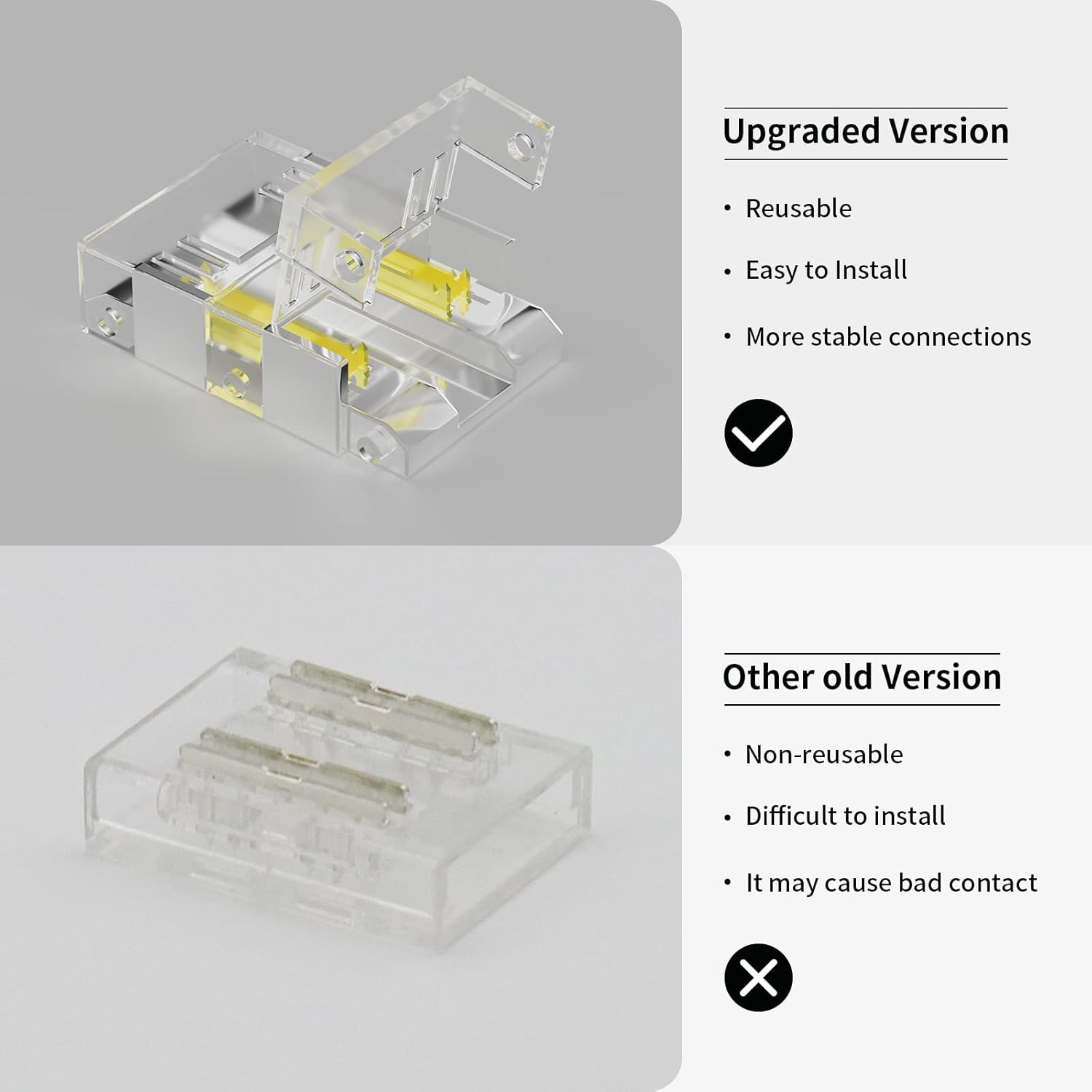 PAUTIX 10mm COB LED Strip Connectors 4 Pin