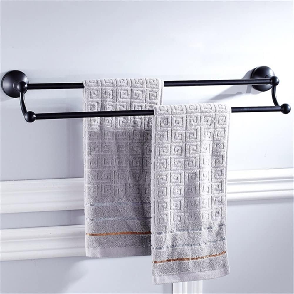 ANNBKA Double Towel Bar Black Chrome Brushed