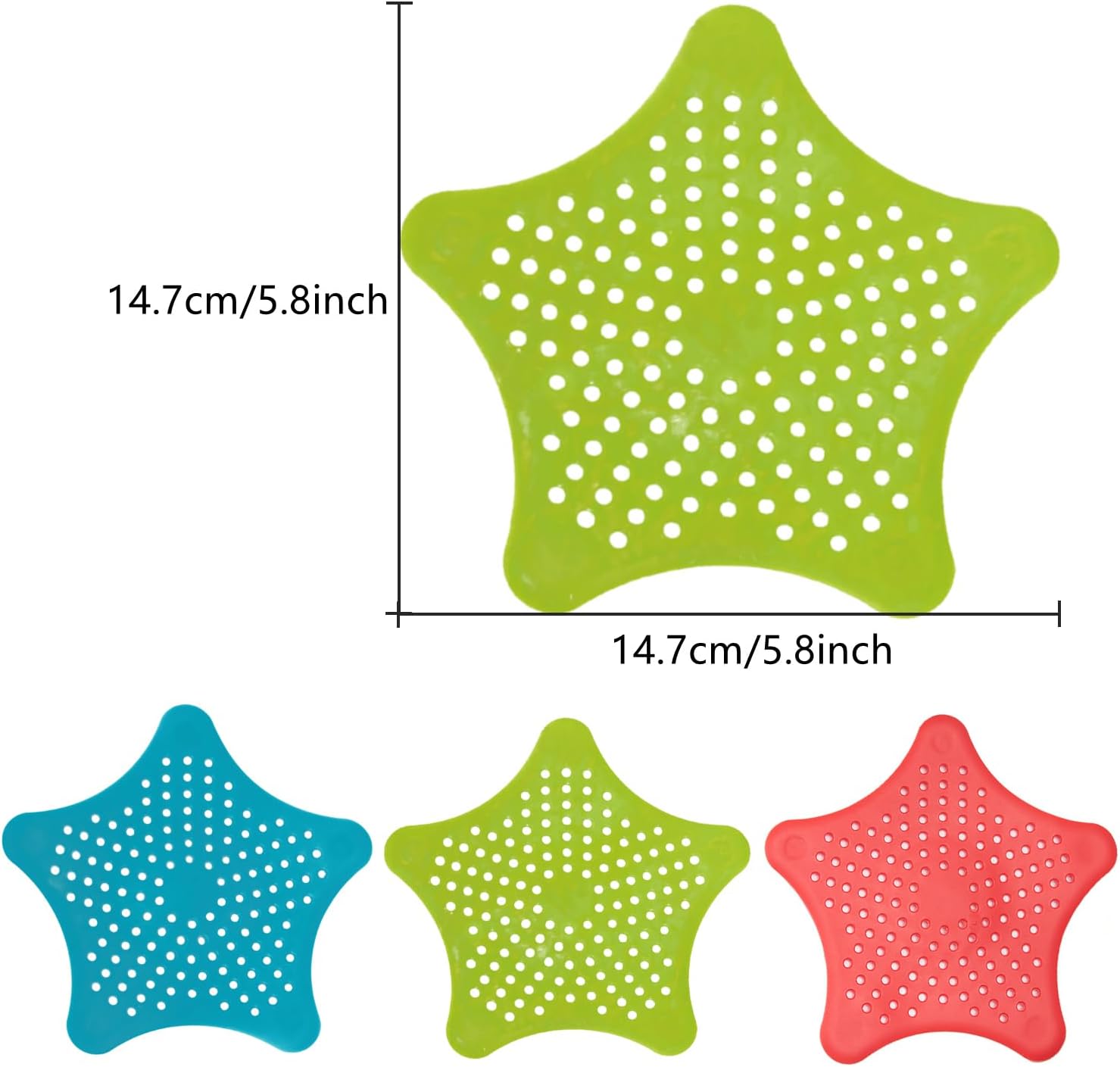 ZPCTECHGO Hair Catcher Shower Drain - 3pcs Set with Suction Cups