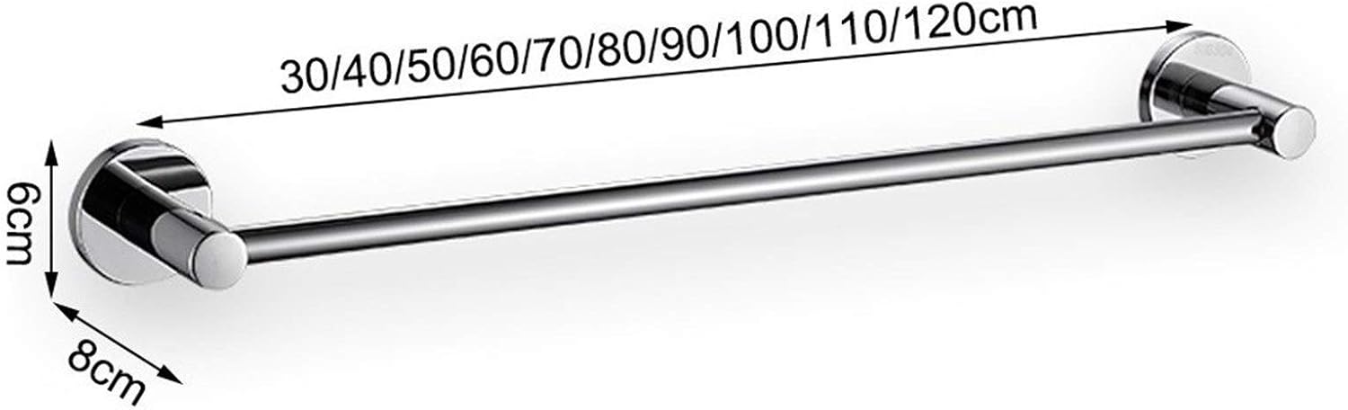 Stainless Steel Towel Bar Rail 40Cm Silver Round Wall-Mounted Holder