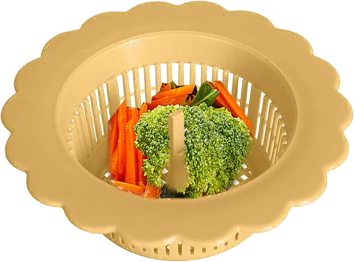Versatile Handle Sink Strainer White and Yellow