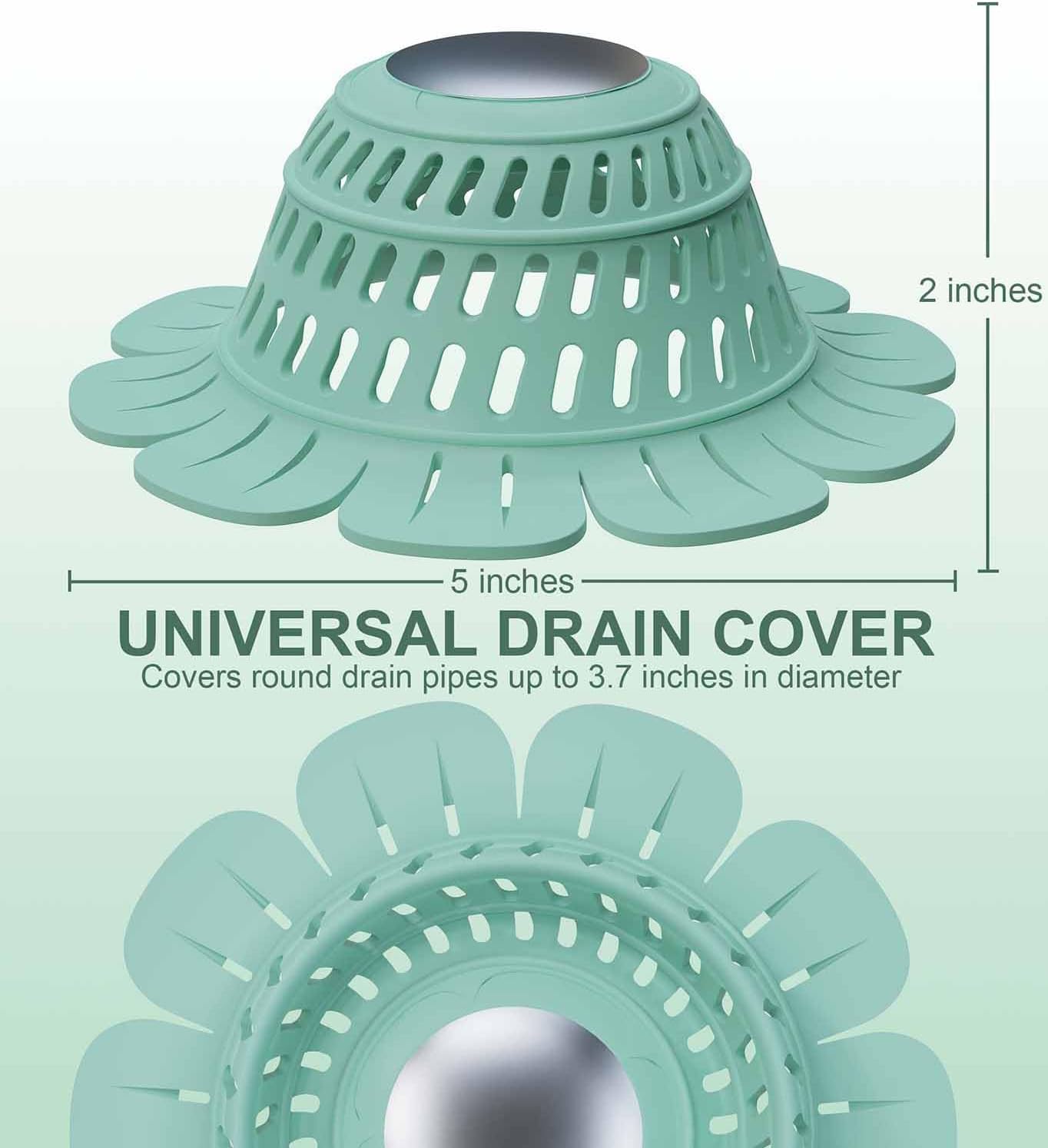 TAPPOP Shower Hair Catcher 2 Pack Heavy Duty Silicone Drain Cover