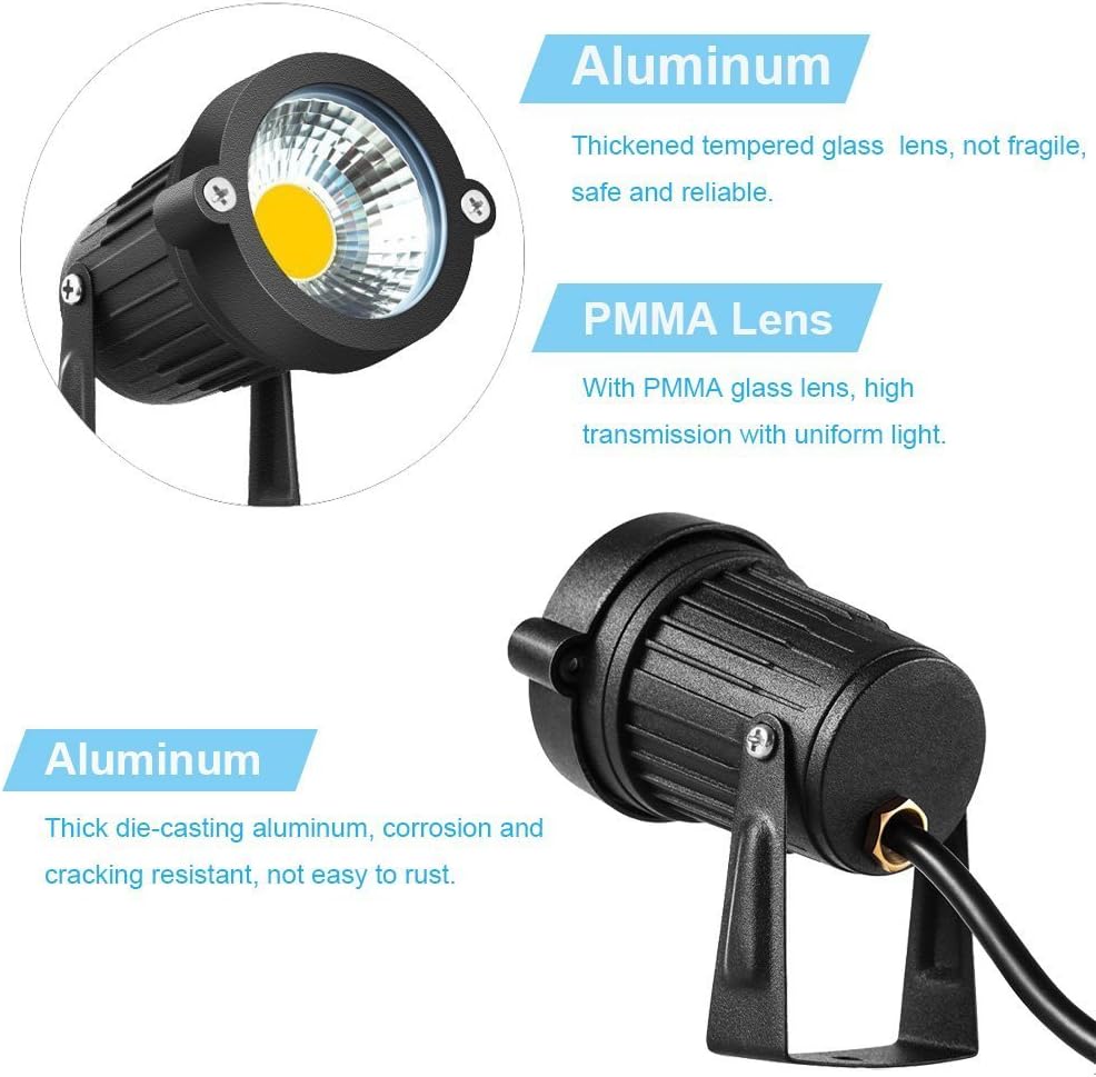 WeFoonLo 1pcs 5W LED Clip Light Outdoor Water Resistant Spotlight Lamp