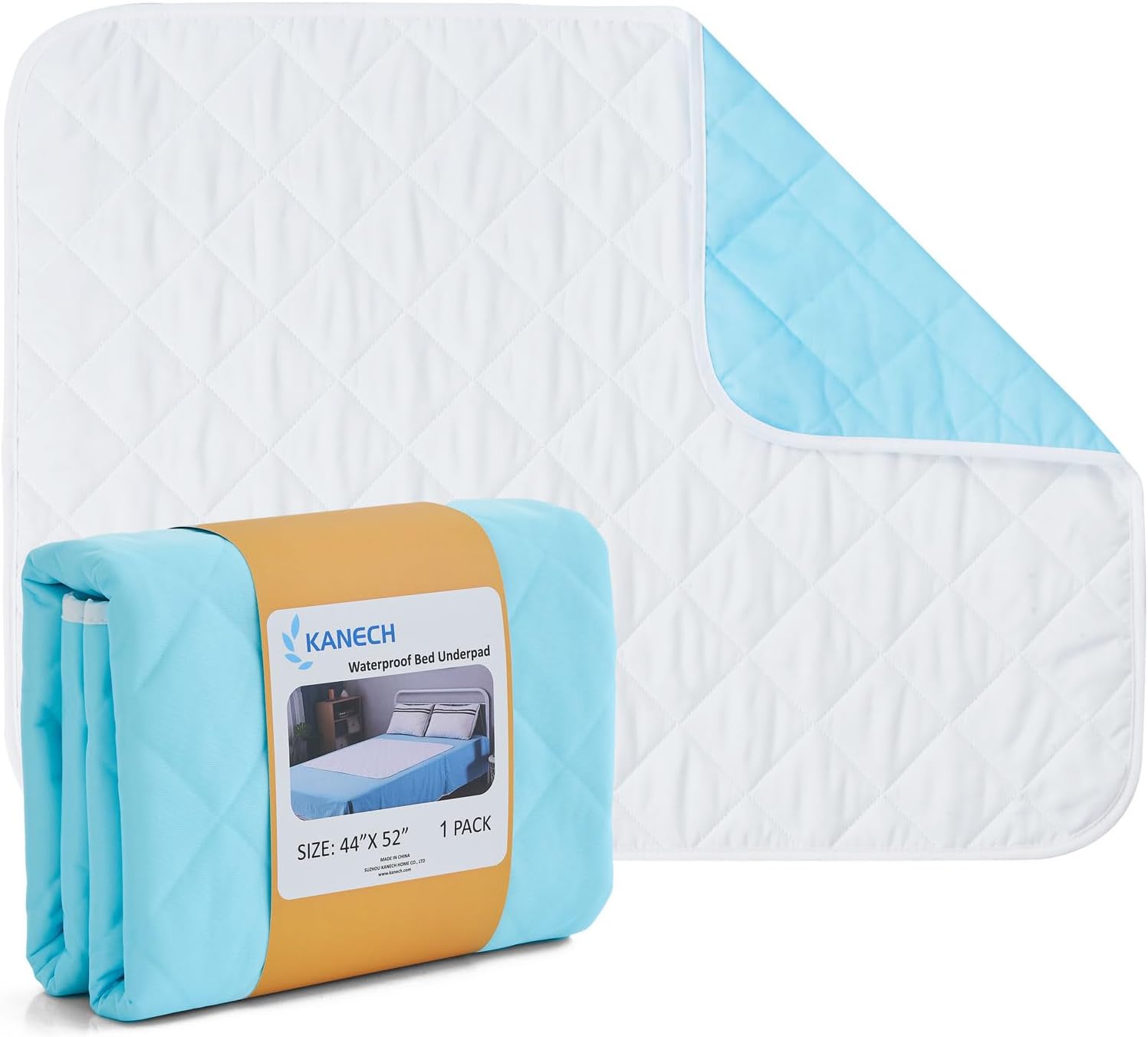 KANECH 44x52 Waterproof Reusable Bed Pads for Kids Adults Elderly Pets
