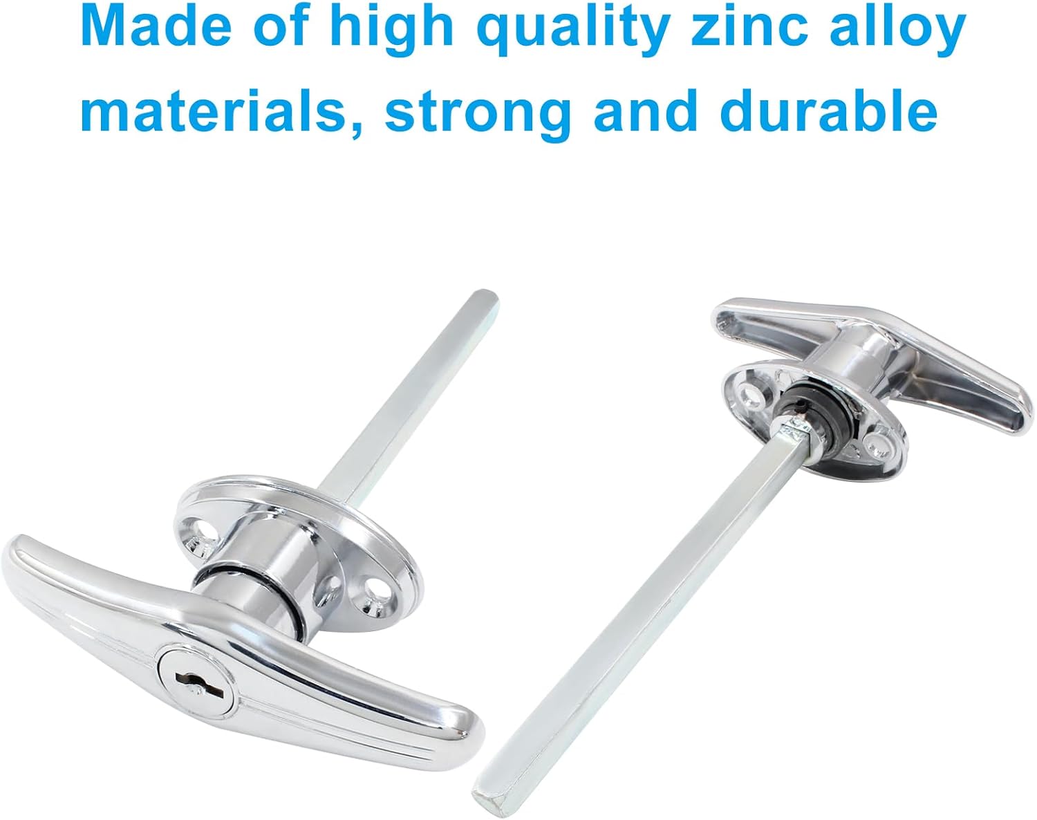 Bonsicoky Garage Door T-Handle Lock with 2 Keys - Silver