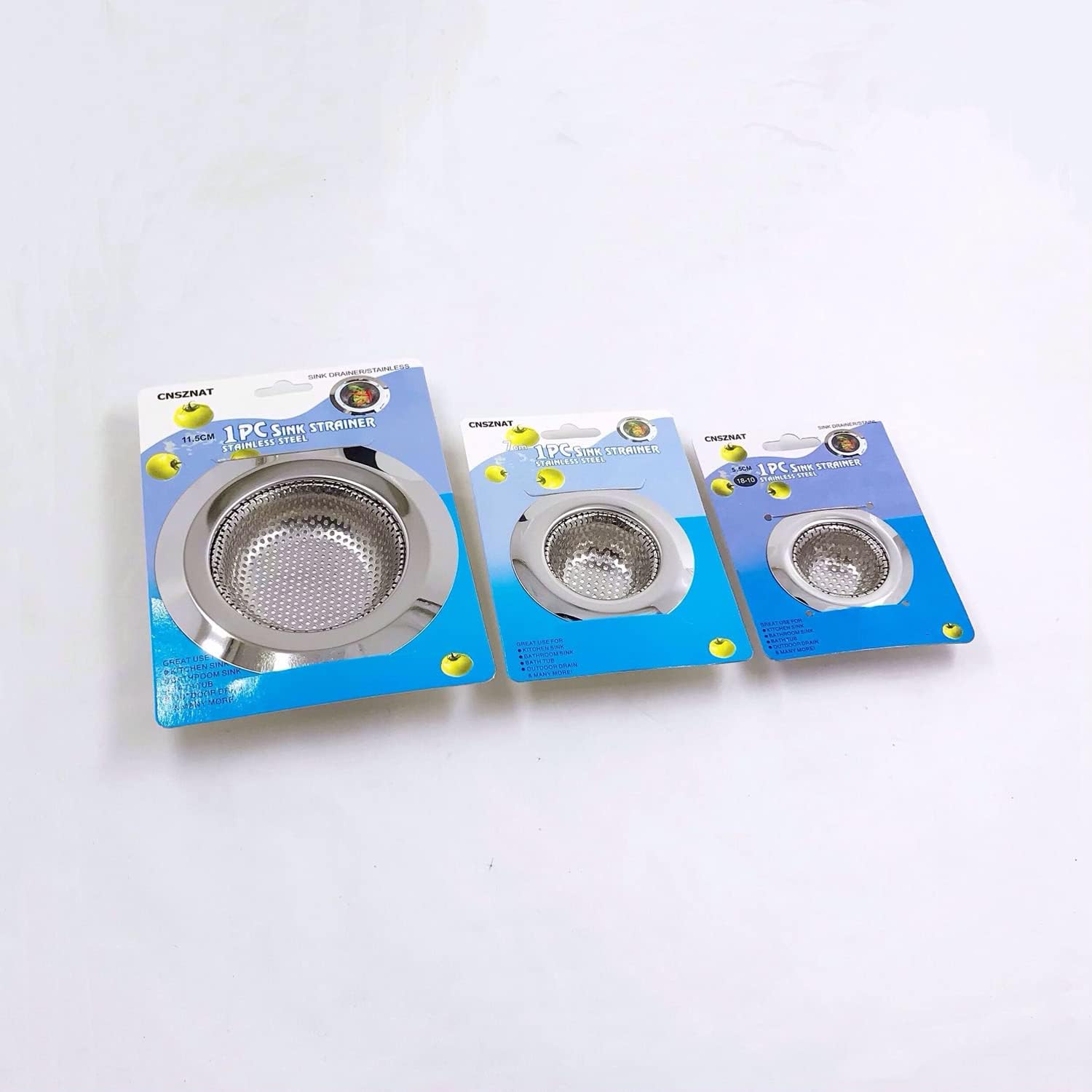 CNSZNAT 3-Pack Drain Strainers for Kitchen and Bath