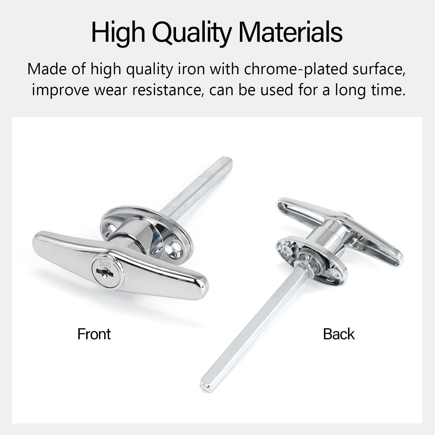 Universal Garage Door T-Handle Replacement Lock 2 Pack with 2 Keys