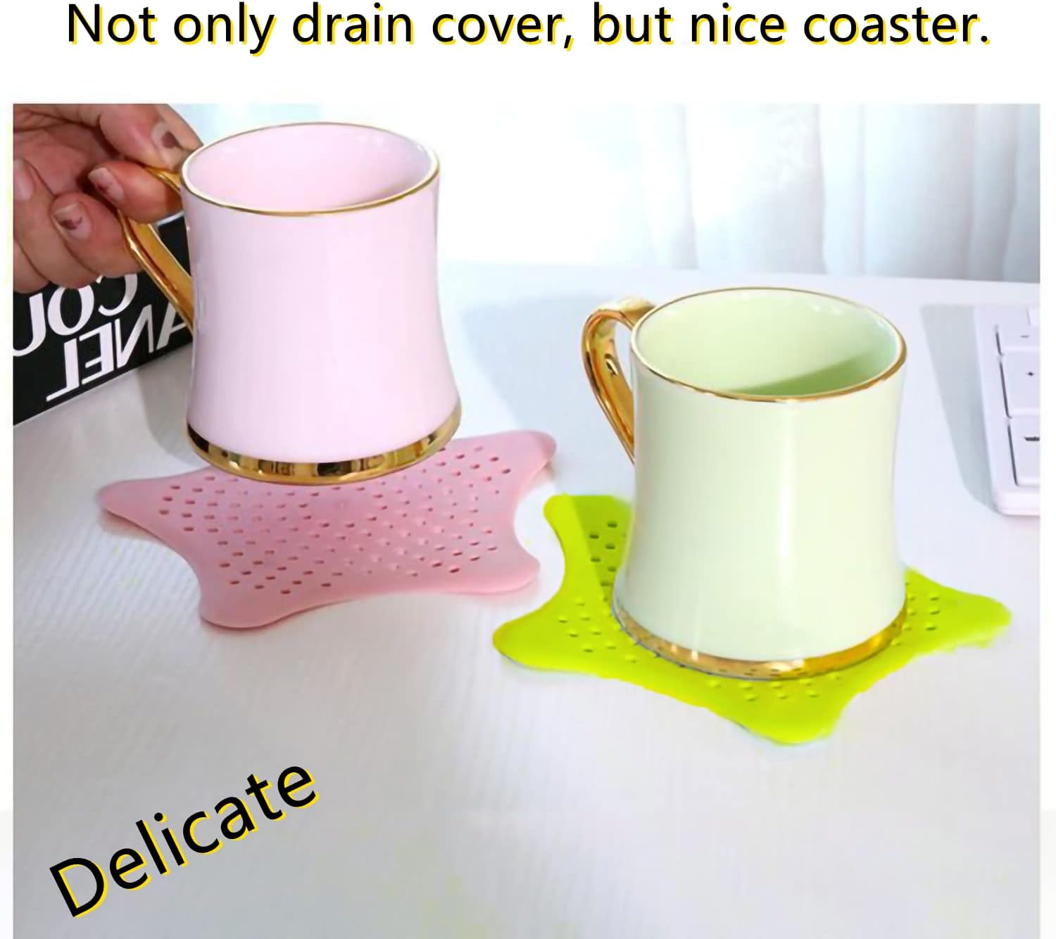 ZPCTECHGO Hair Catcher Shower Drain - 3pcs Set with Suction Cups