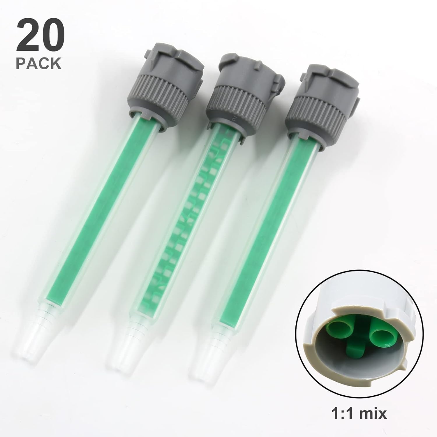 20 Pcs Green Epoxy Mixing Nozzle Tip