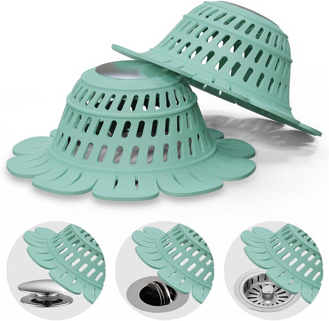 TAPPOP Shower Hair Catcher 2 Pack Heavy Duty Silicone Drain Cover