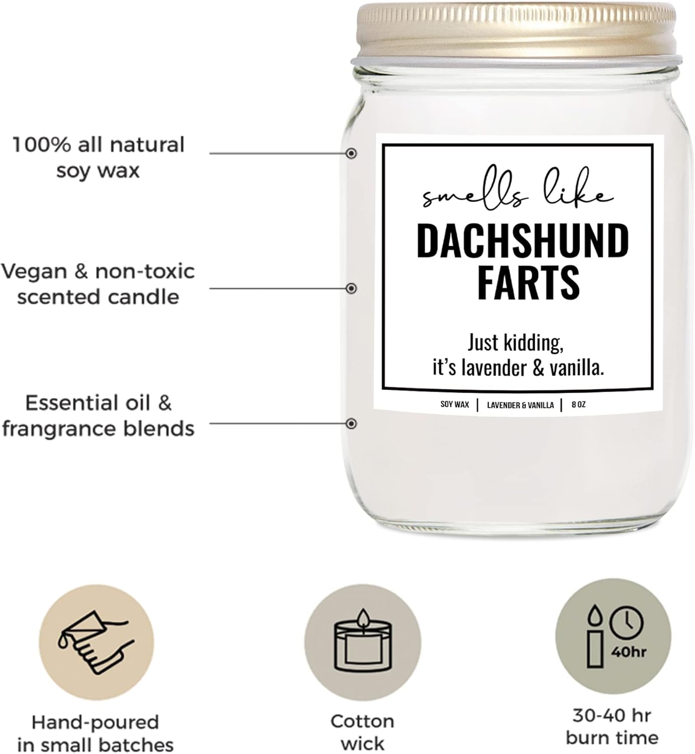 YouNique Designs Dachshund Candle 8 Oz Lavender Vanilla