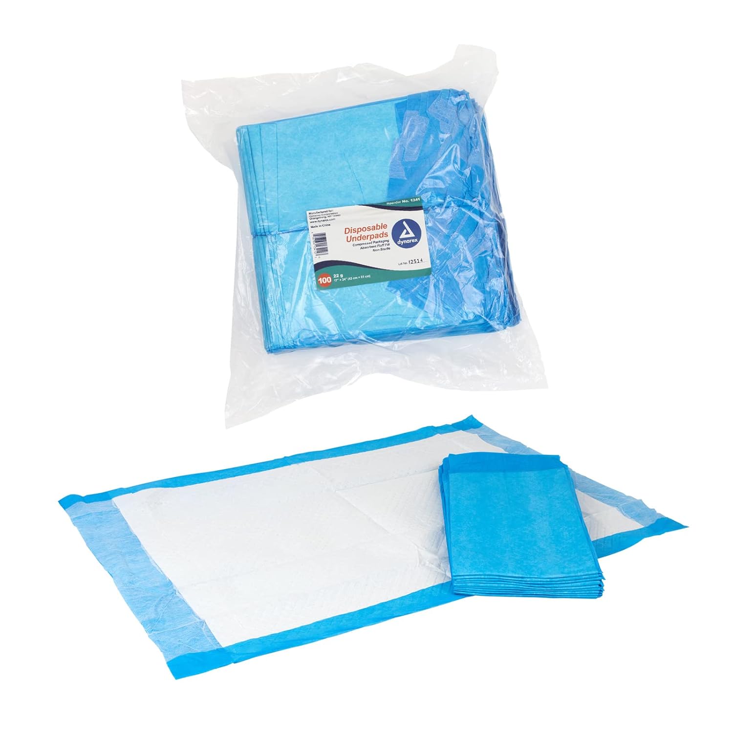 Dynarex Disposable UnderPad 17 x 24 22g 100 Count