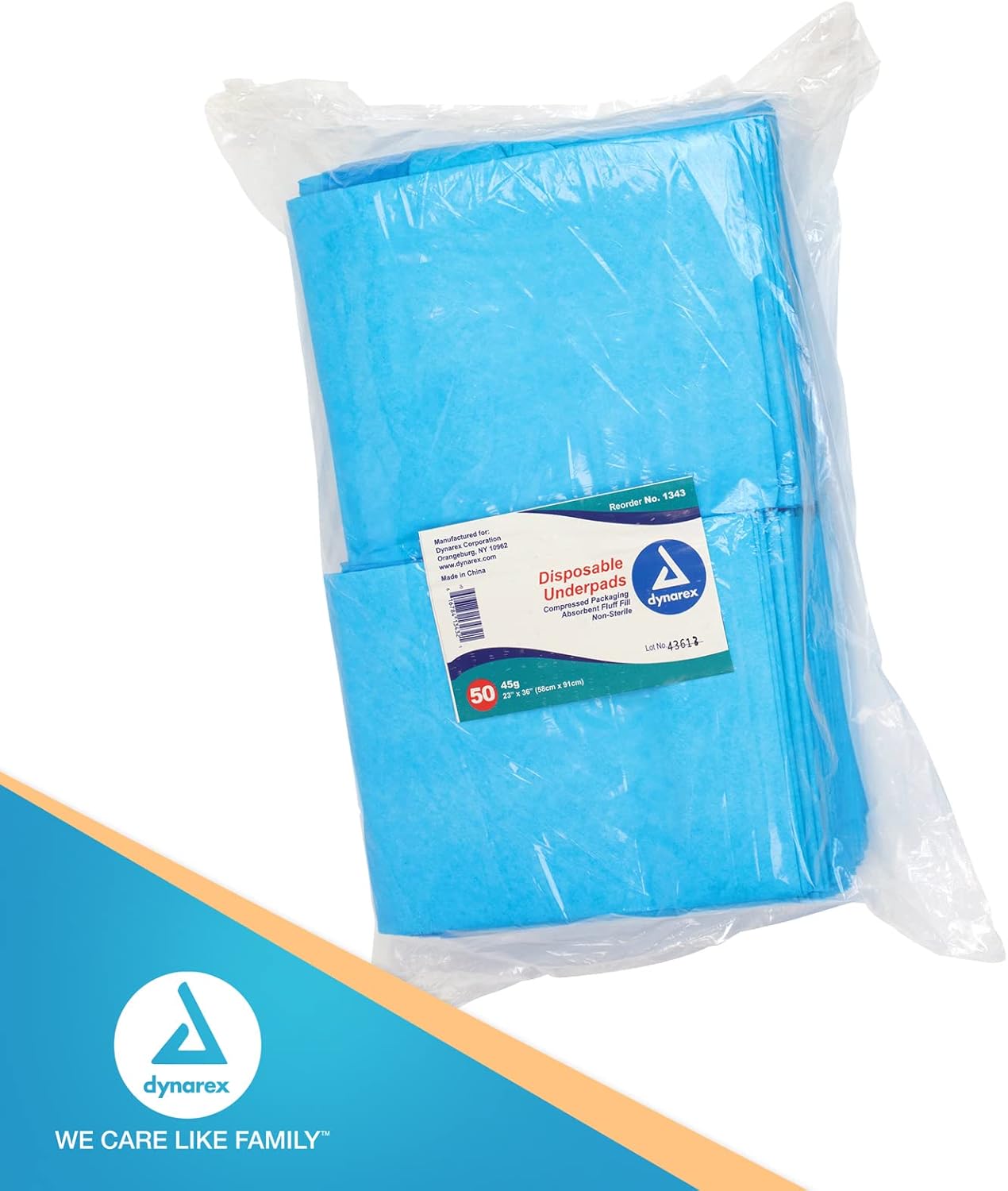 Dynarex Disposable Underpads 23x36 Pack of 2 45g