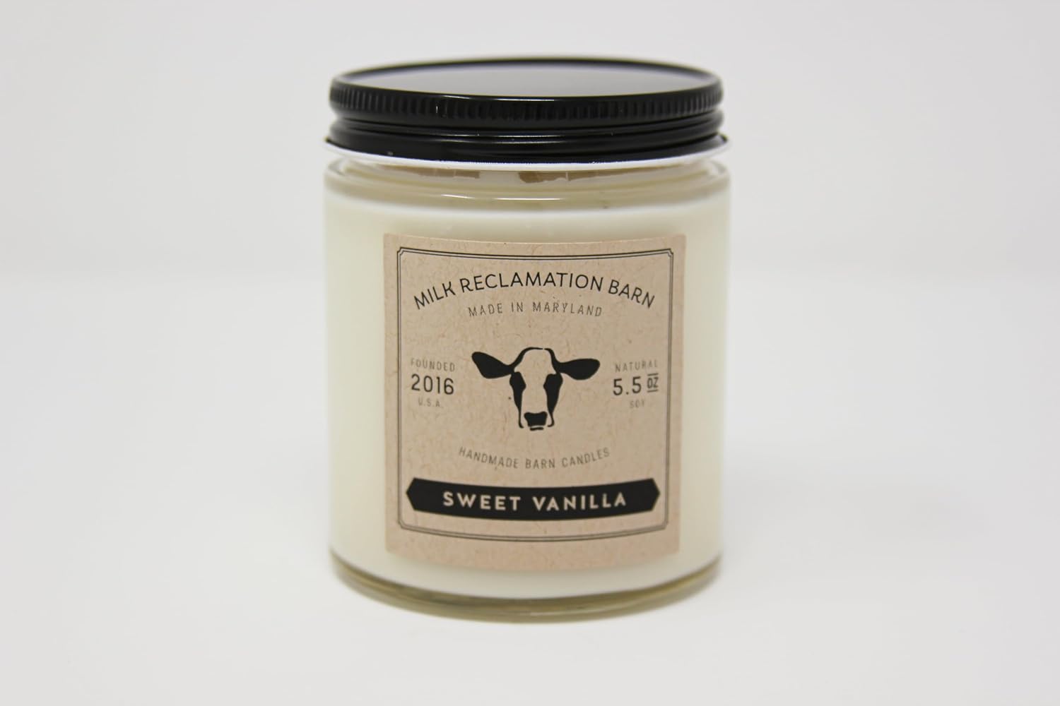 Sweet Vanilla Scented Cream Jar Candle 55 Oz 1