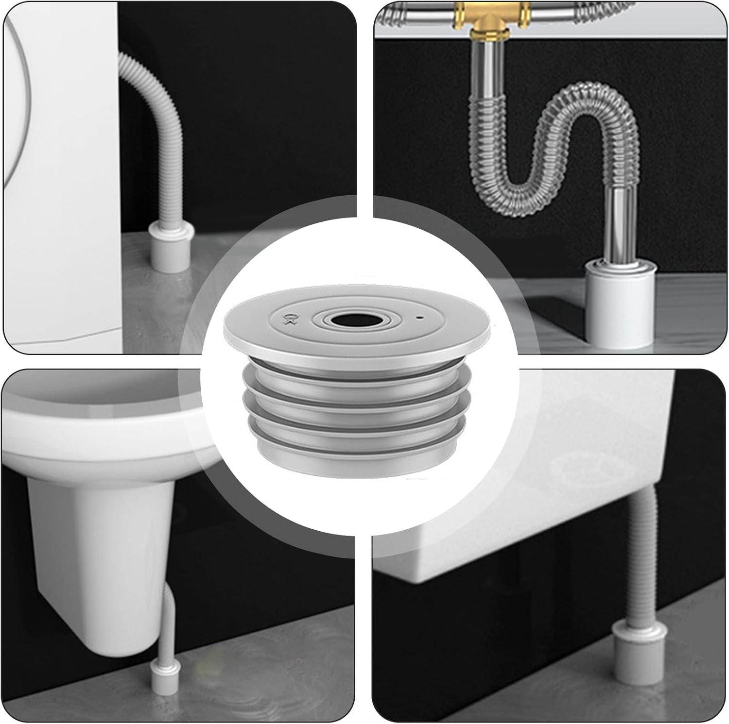 Tainrunse 6-Layer Seal Drain Stopper Silicone Bathtub Plug
