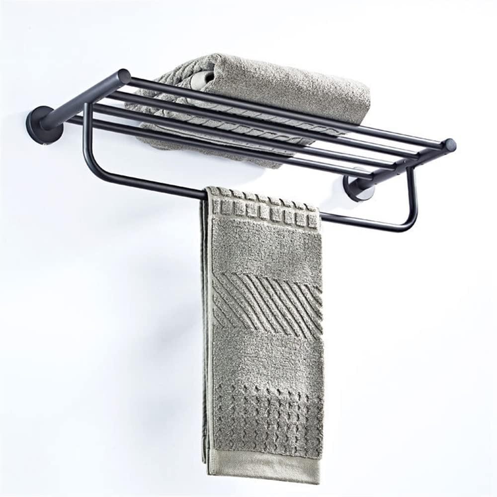 ANNBKA 50cm Black Brass Wall-Mounted Towel Rack 1