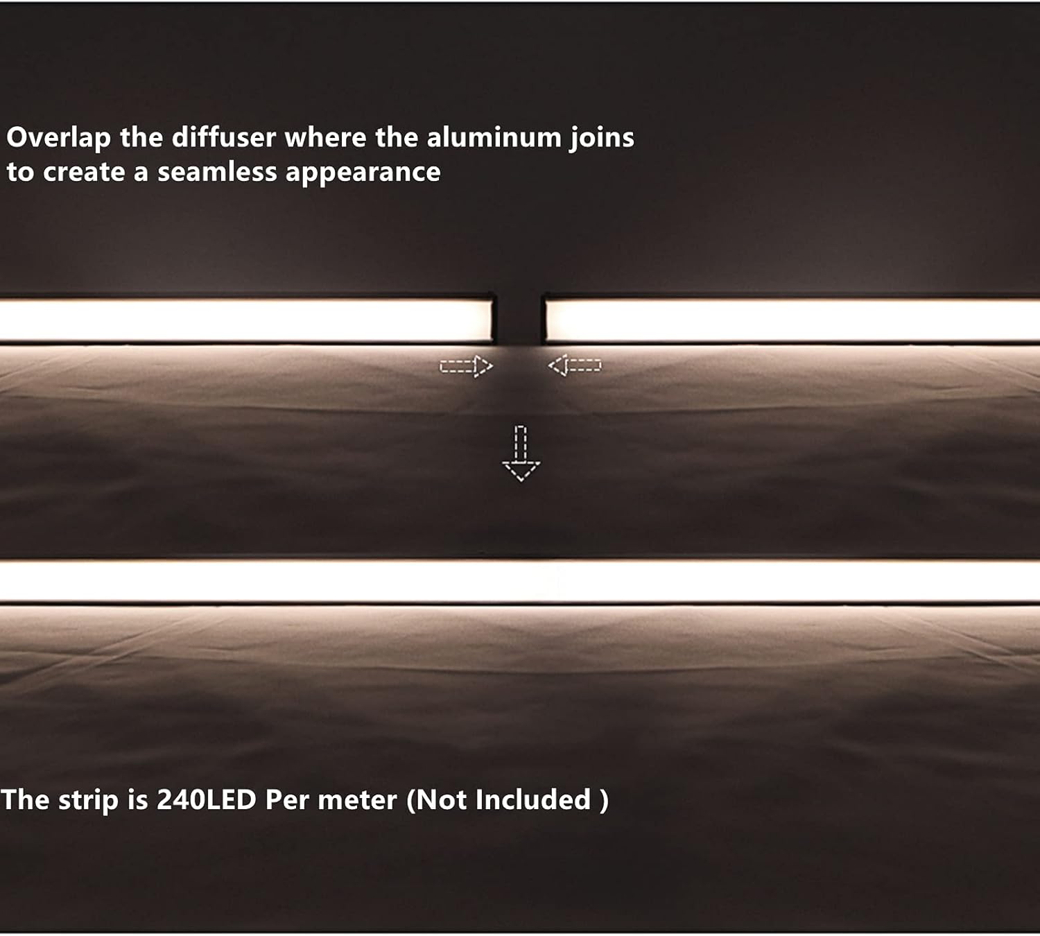 LED Strip Black U Channel Diffuser 10 Pack 656FT