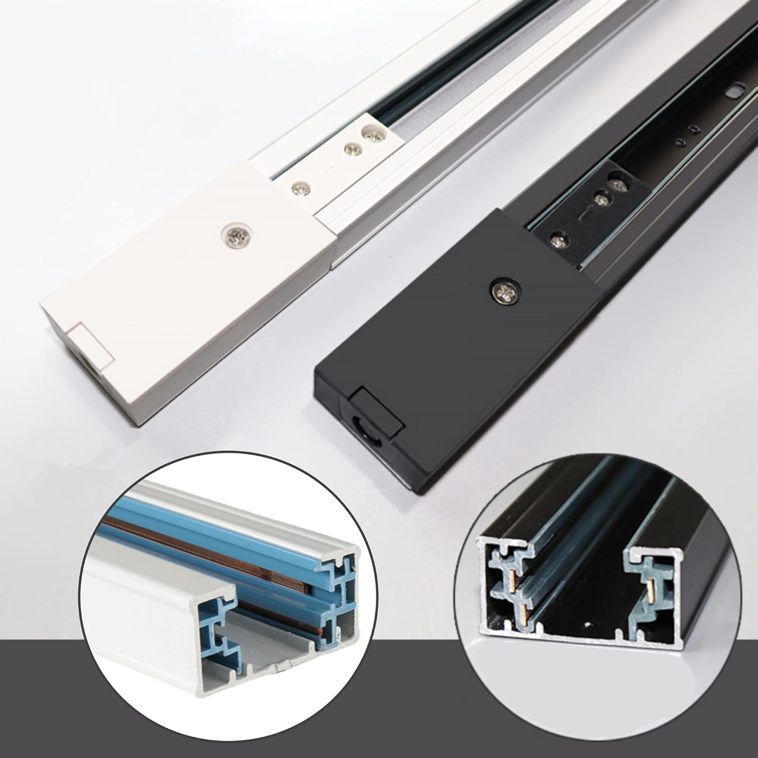 HSJZZM H Track Lighting Rail Kit 5FT 120V White