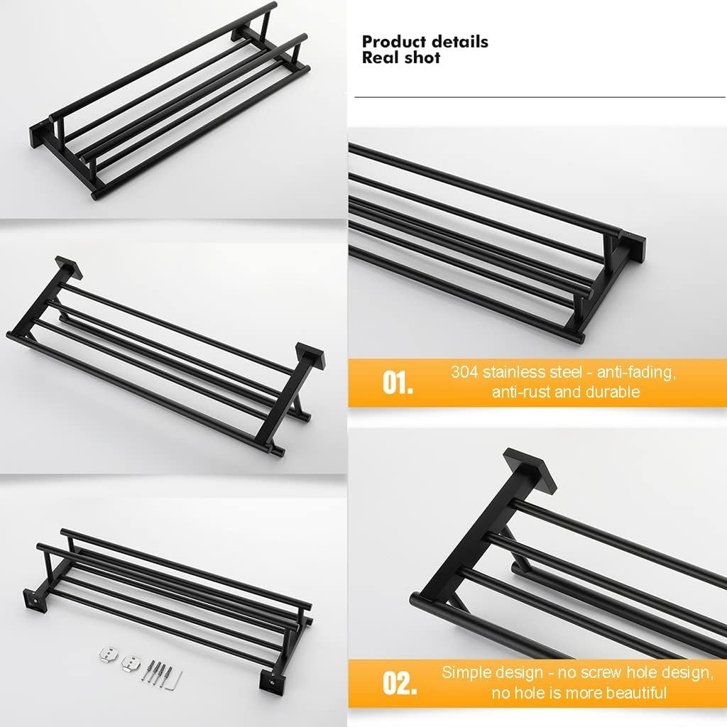 ANNBKA 304 Stainless Steel Towel Shelf Wall Mounted