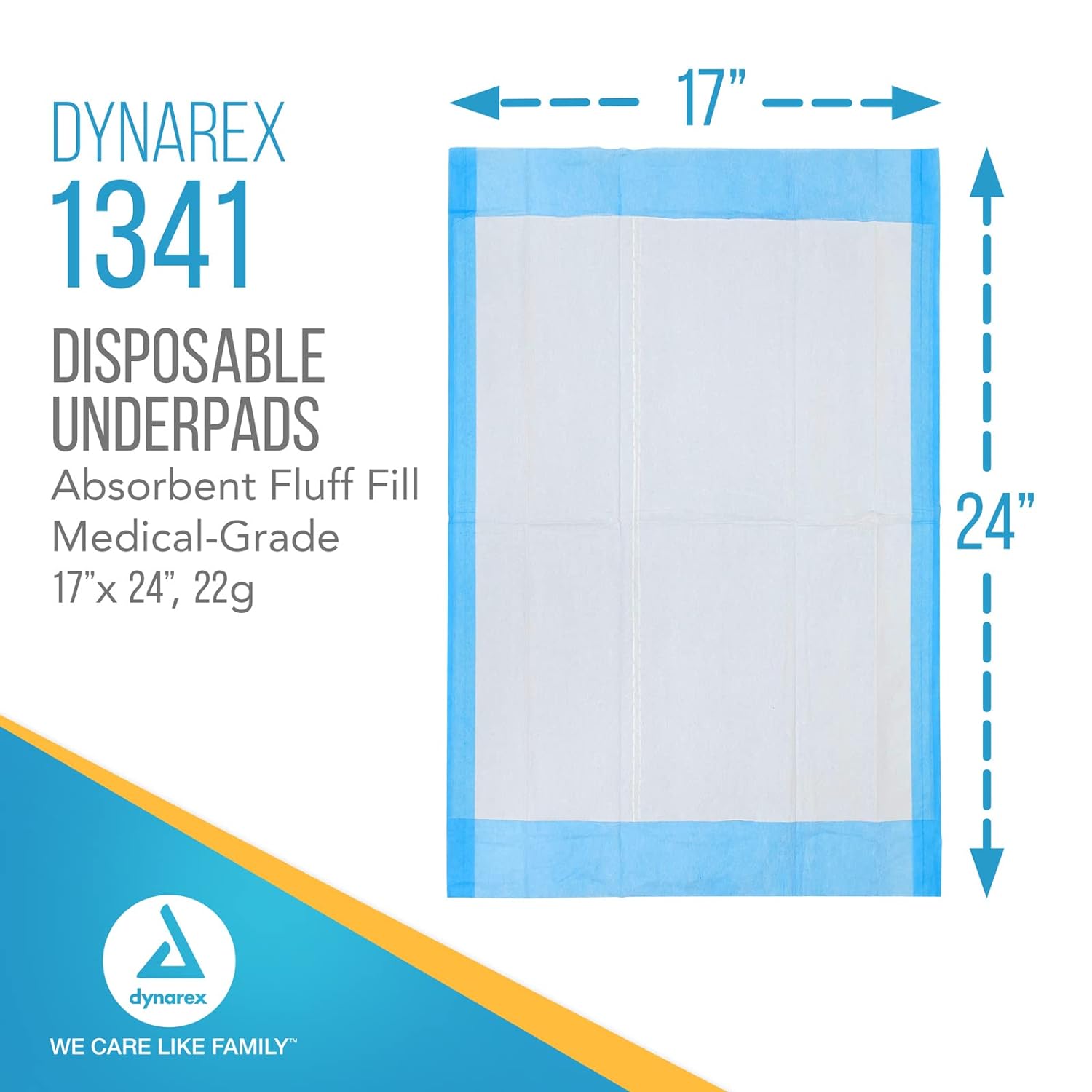 Dynarex Disposable UnderPad 17 x 24 22g 100 Count
