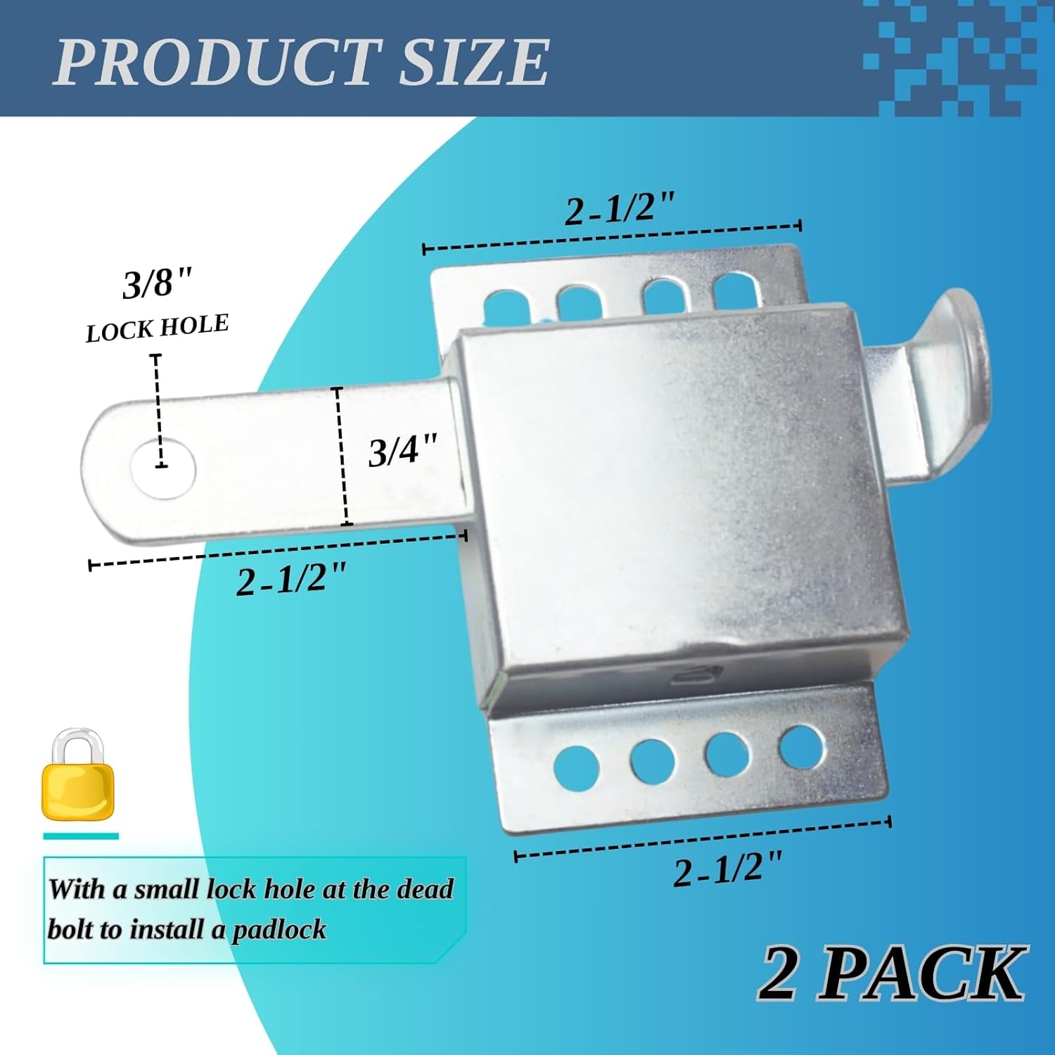 Renugaley 2 Pack Heavy Duty Garage Door Side Lock