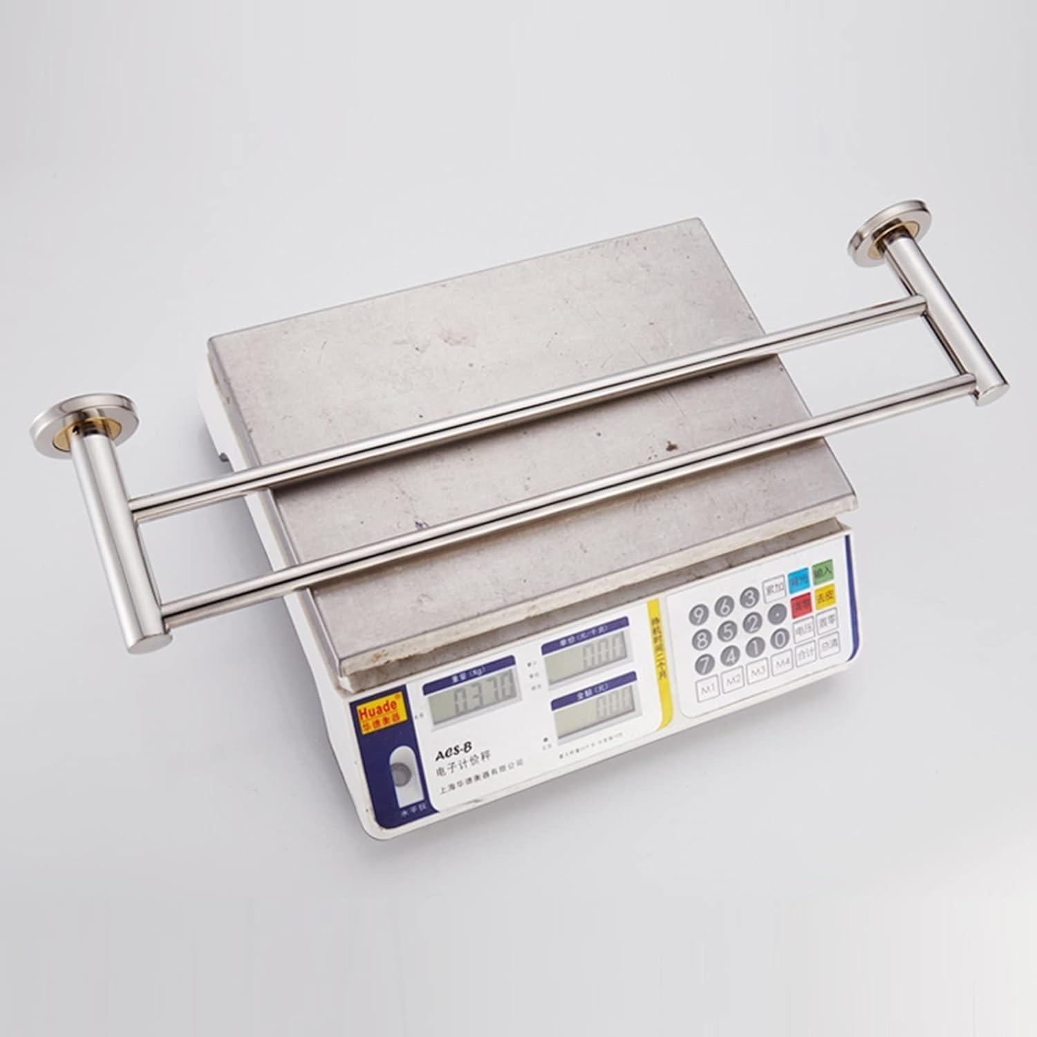 TiStm Wall Mounted Double Towel Rack in Silver