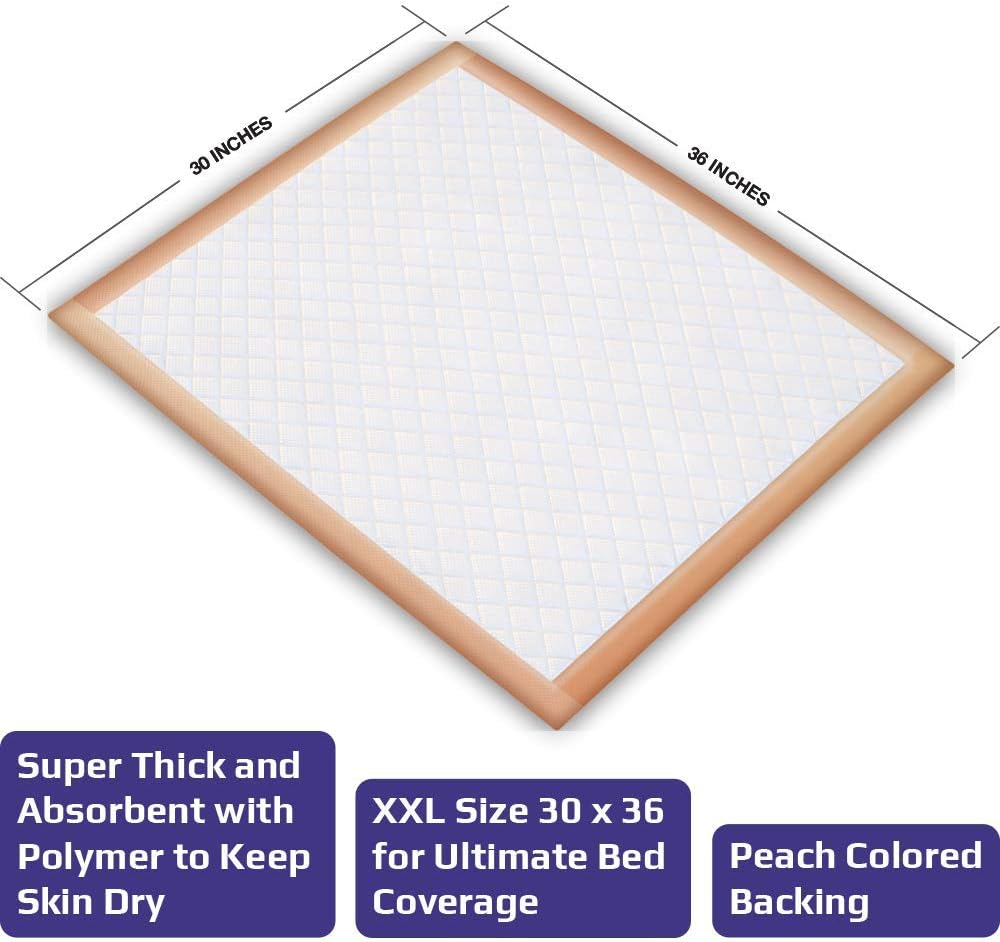 Inspire XL 30 x 36 Bed Pads for Incontinence 50 Count