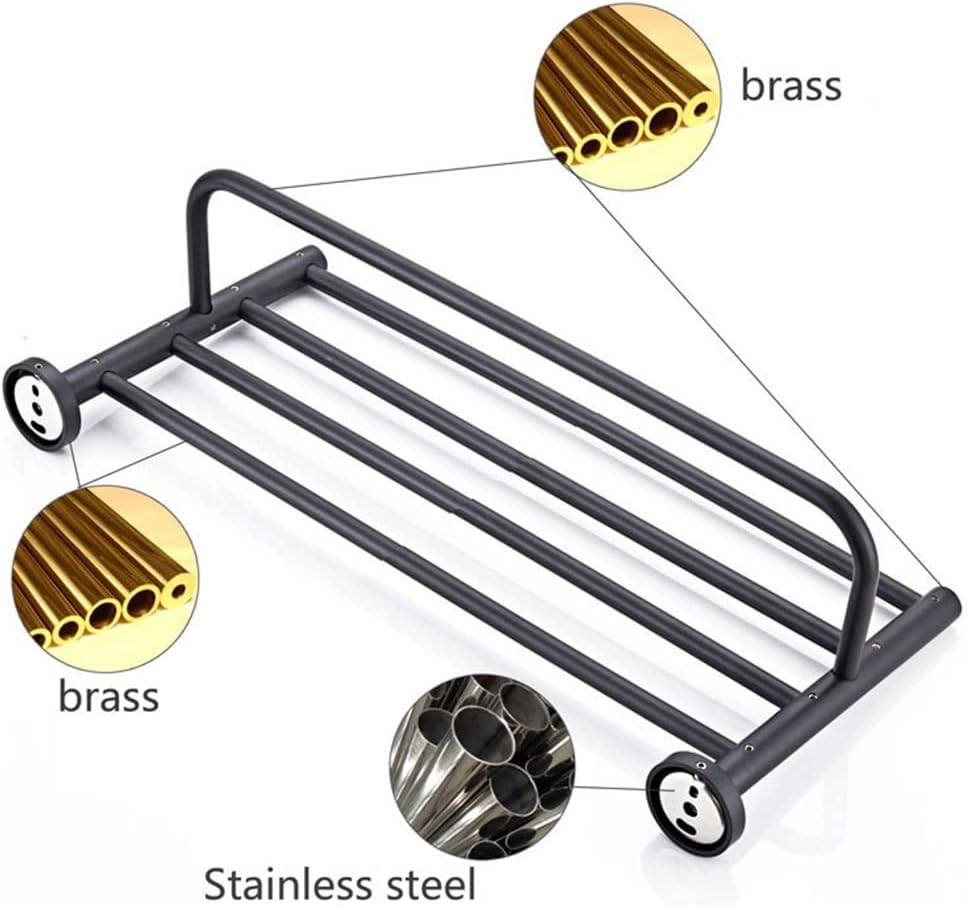 ANNBKA 50cm Black Brass Wall-Mounted Towel Rack 1