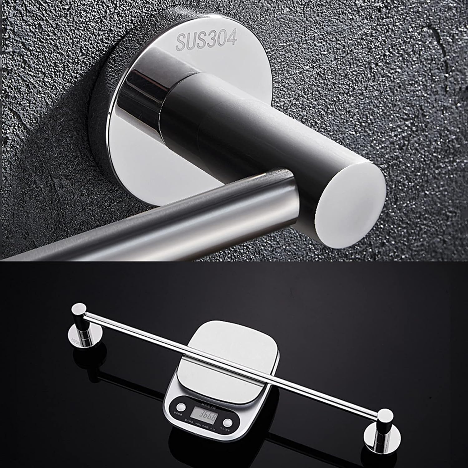 Stainless Steel Towel Rack Holder 30Cm-120Cm Polished Silver