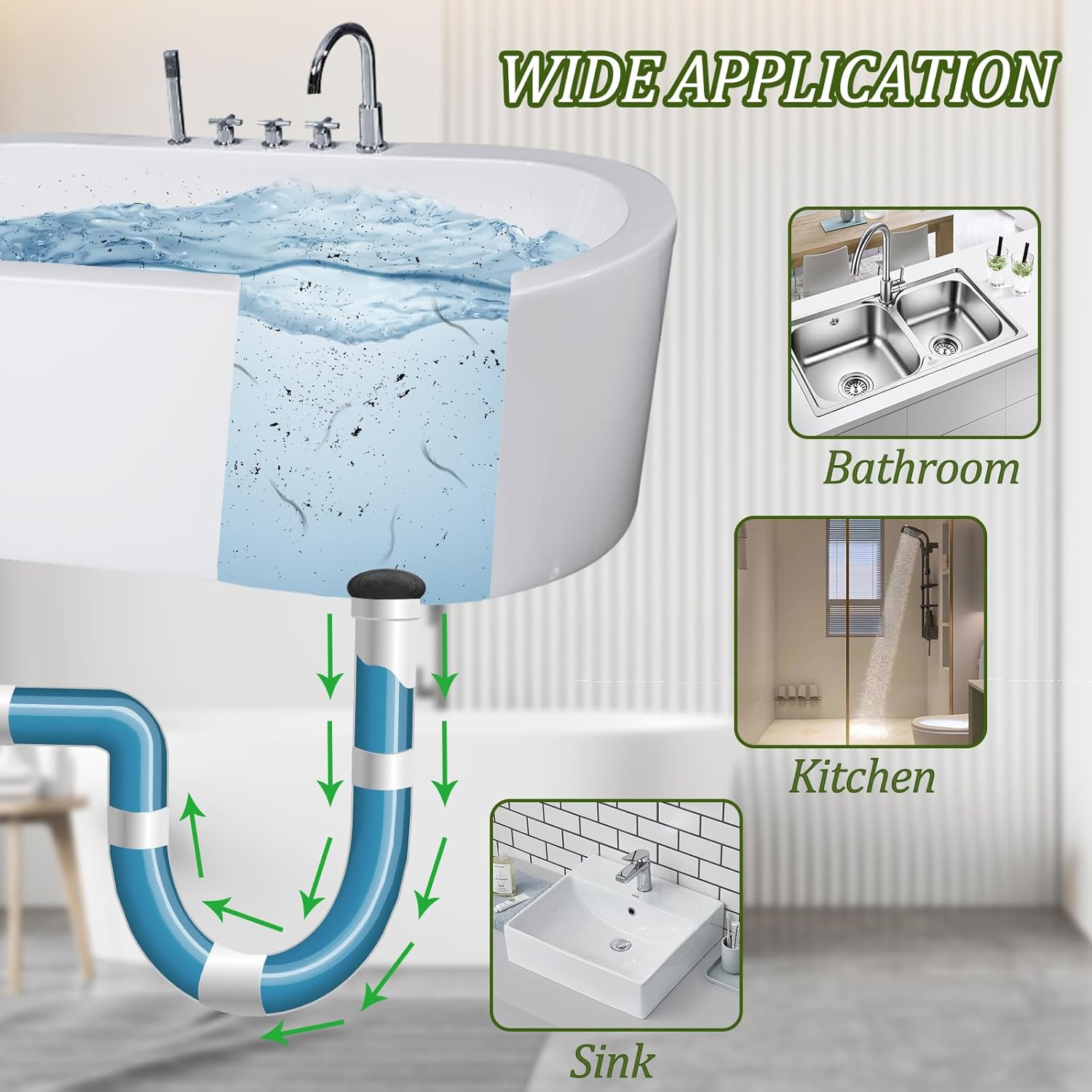 Waziaqoc 2 Pack Drain Hair Catcher Black