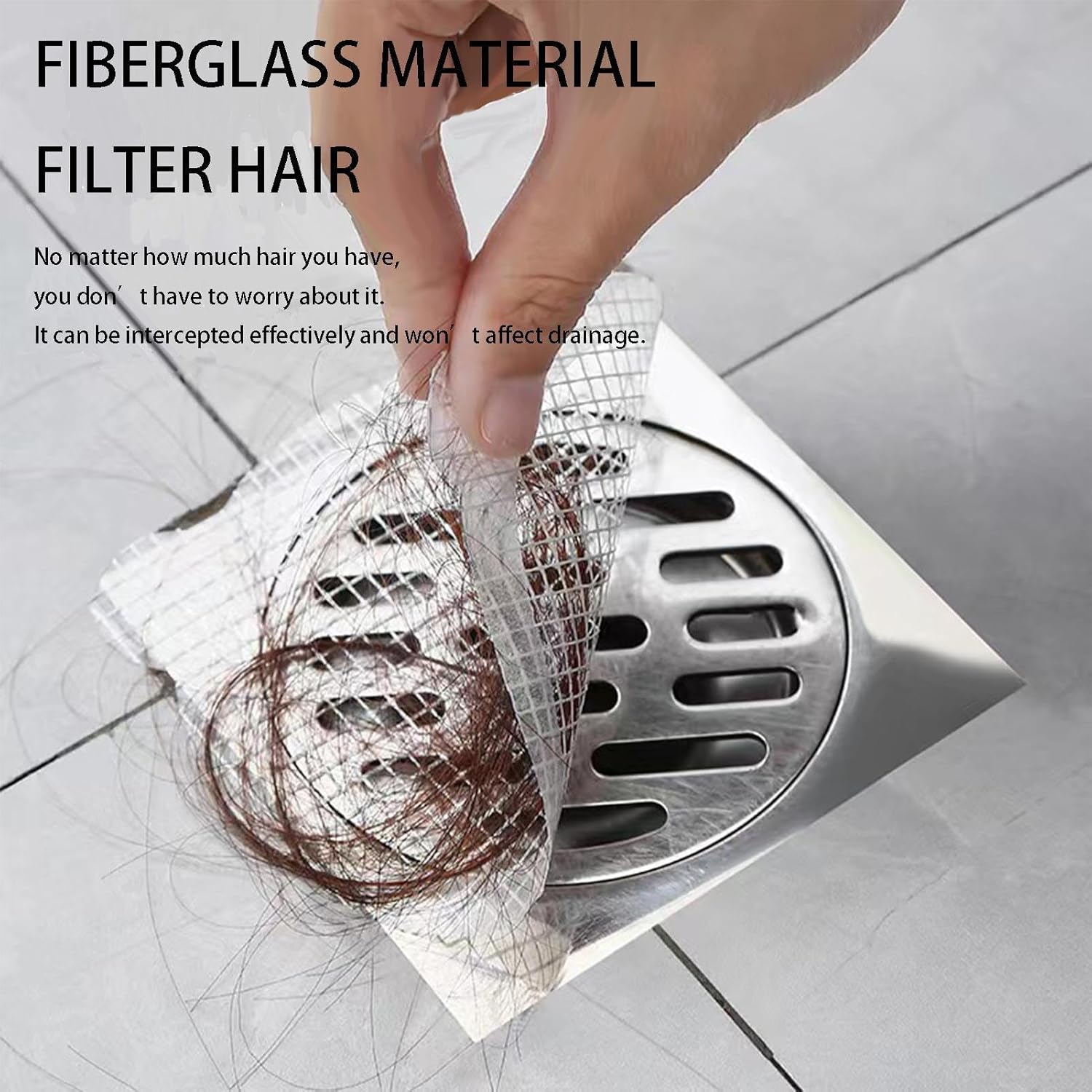 Hair Drain Stickers - Waterproof Adhesive Hair Catcher for Bathroom and Laundry