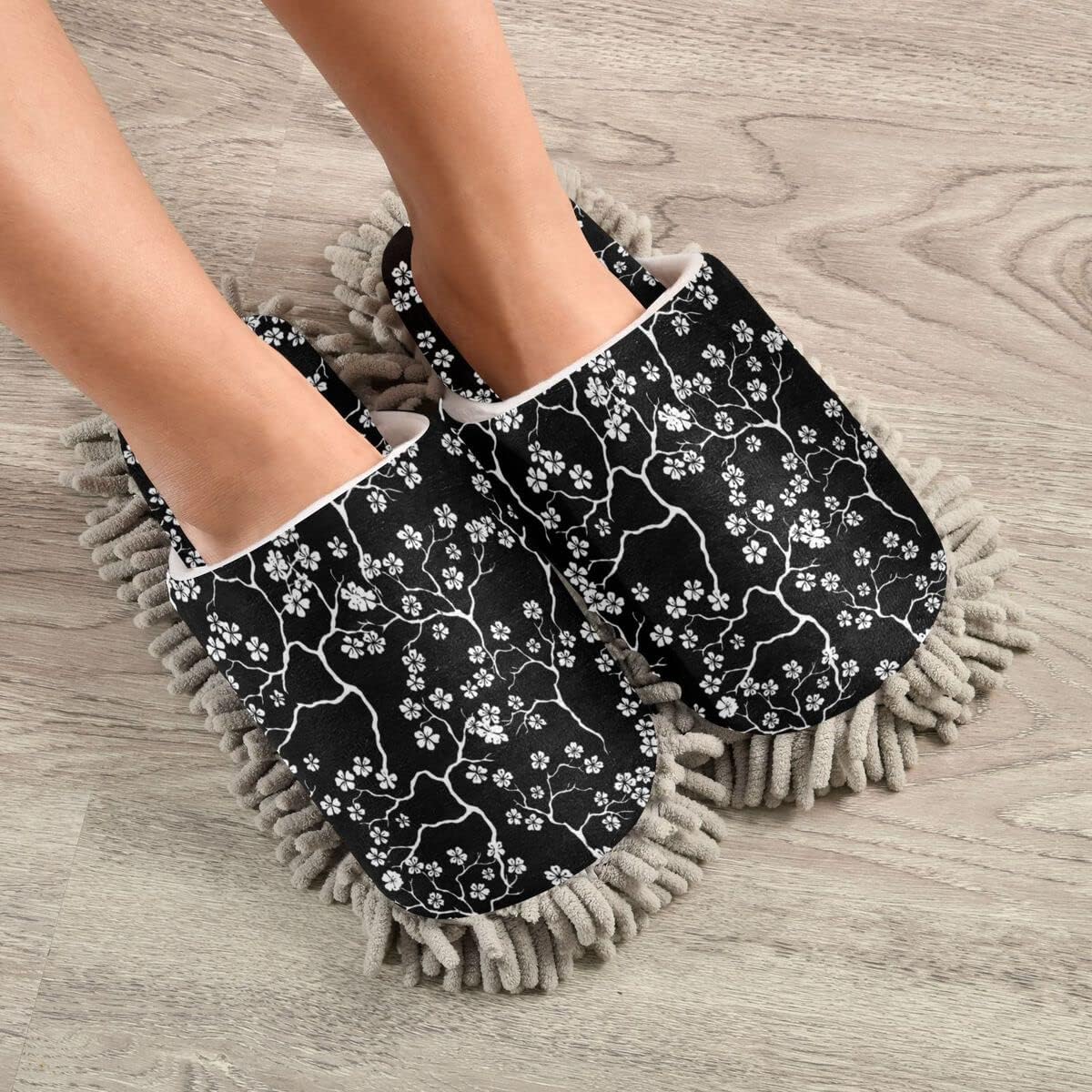 DOMIKING Mop House Slippers for Women Floor Cleaning Washable Dusting Shoes