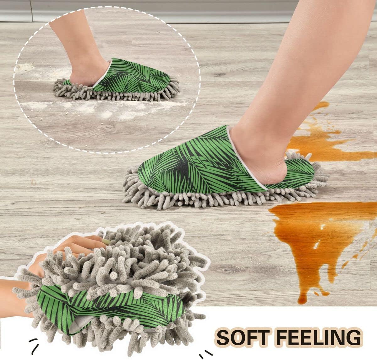 DOMIKING Mop House Slippers for Women Kitchen Office Bathroom Cleaning