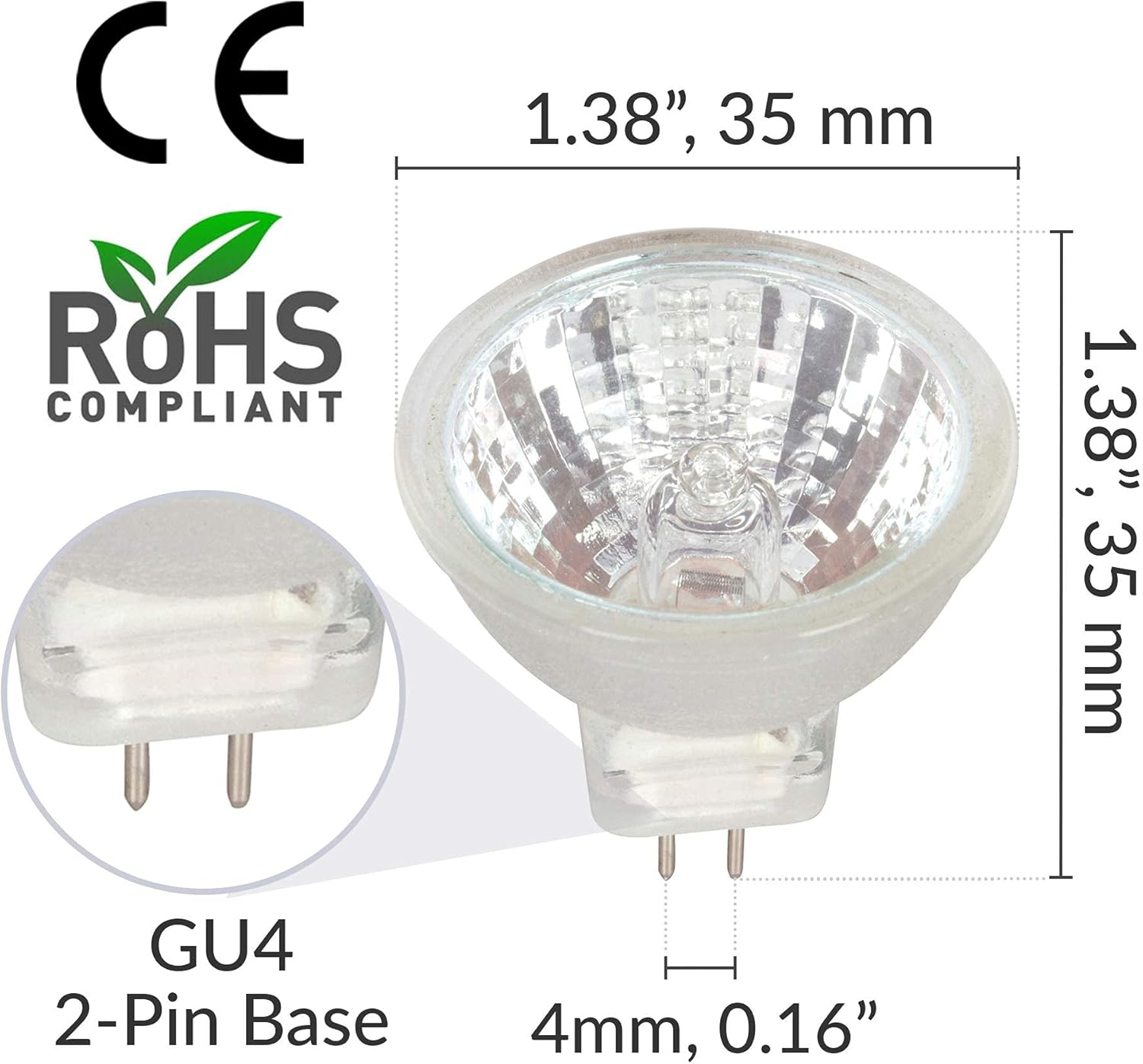 Simba Lighting 20W MR11 Halogen Spotlight Bulbs 6 Pack