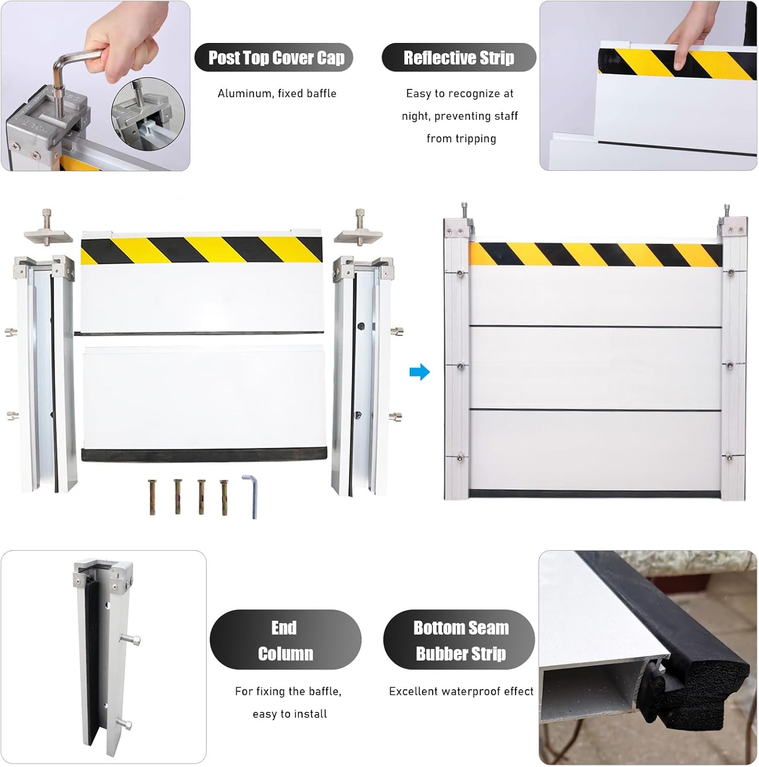 High Flood Control Baffle Door Barrier with Aluminum Gate