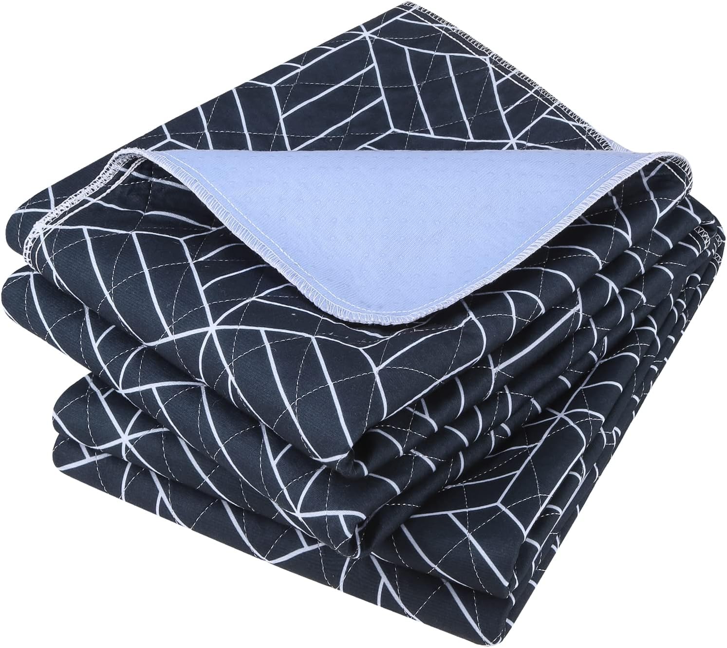 OUTCREATOR Washable Bed Pads 34x56 Pack of 2 Navy Blue