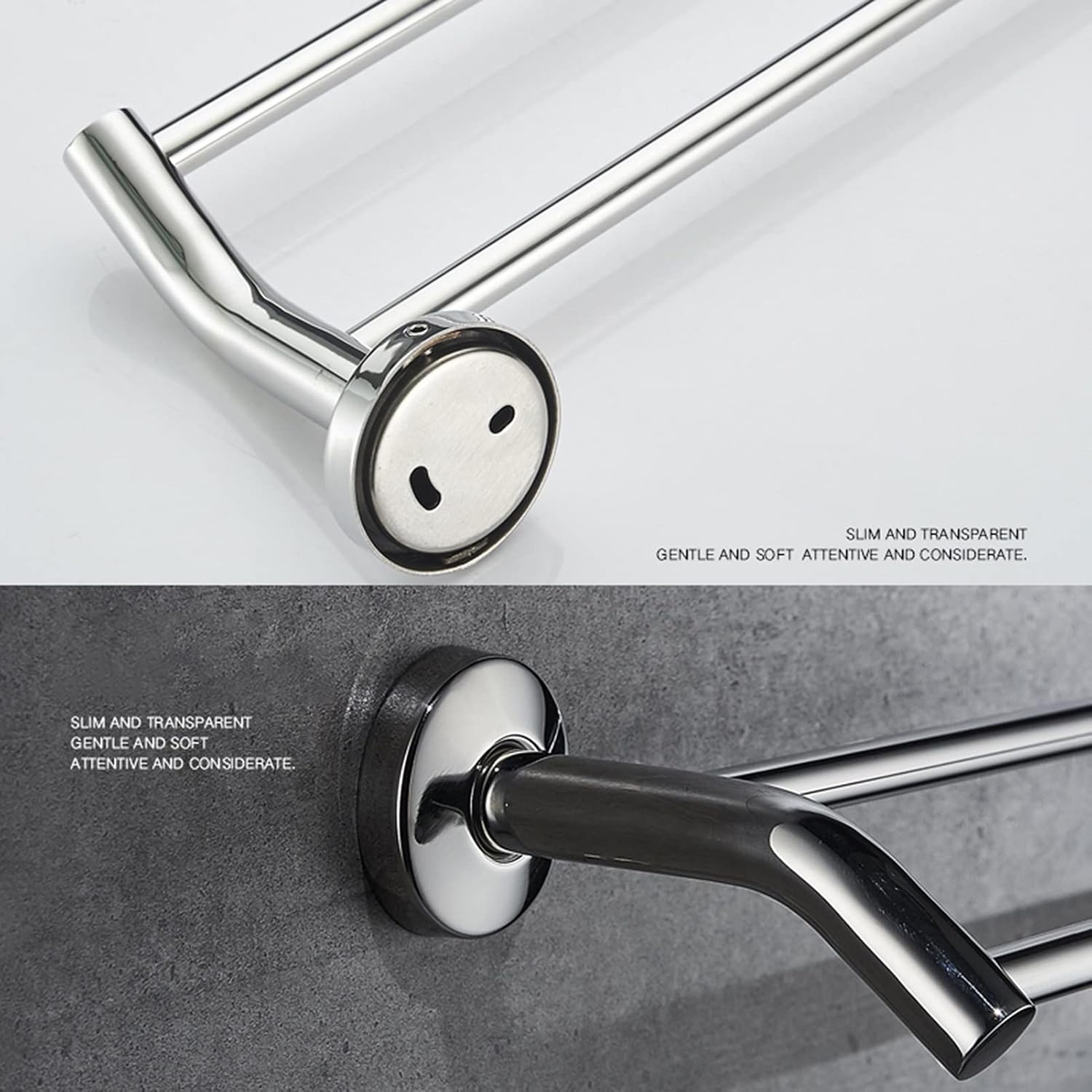 TiStm Double Towel Rail Wall Mount 30Cm Stainless Steel