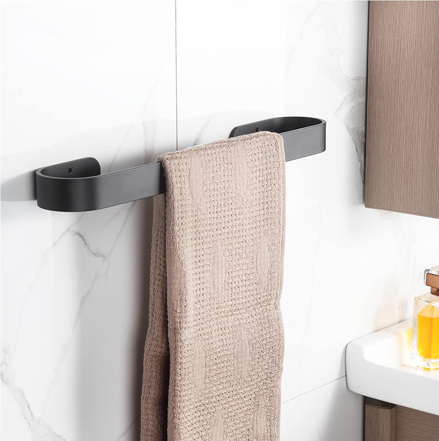 Black Stainless Steel Towel Bar Rails 30cm-80cm Wall Mount