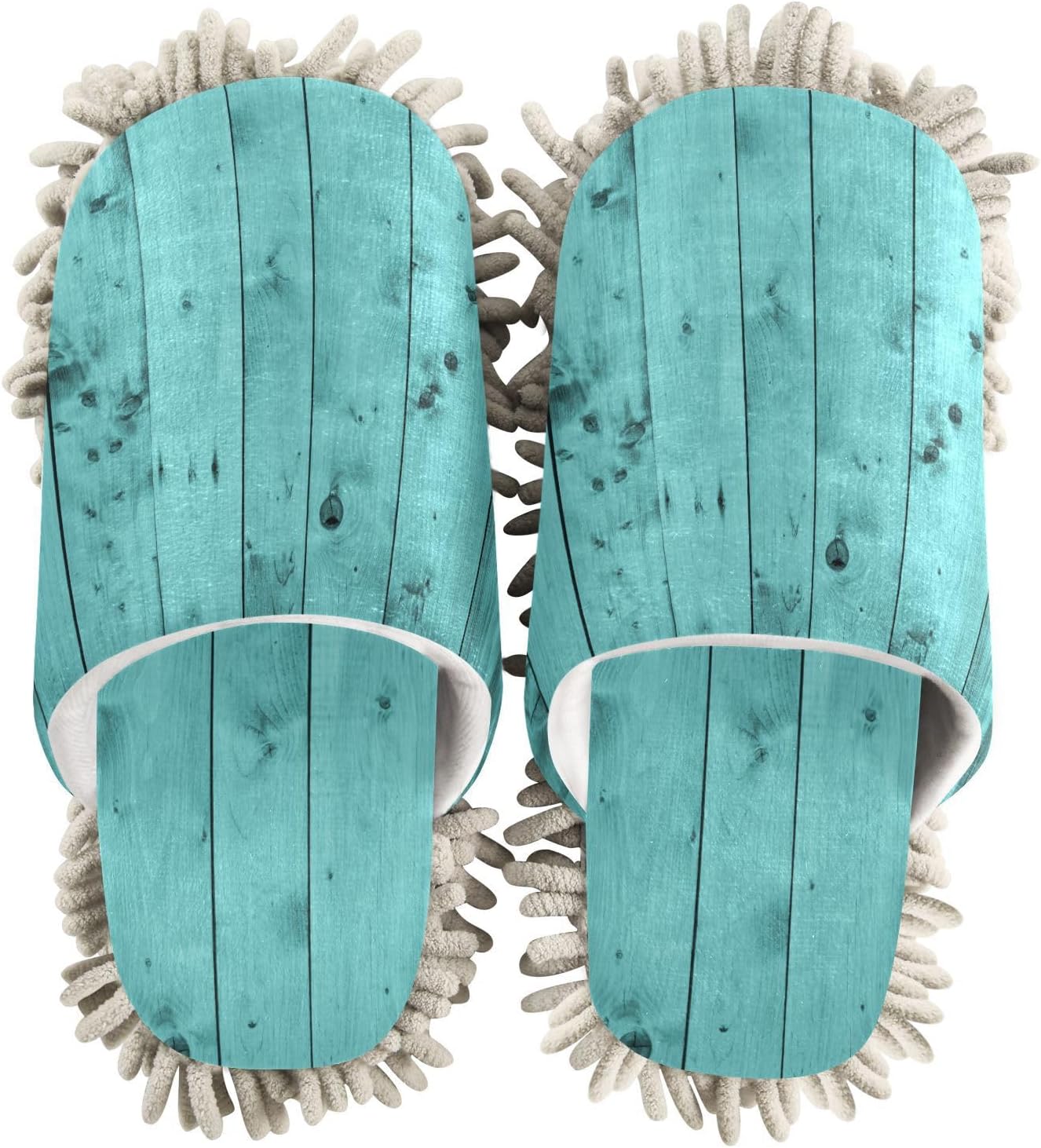 Sinestour Teal Turquoise Mop Slippers for Floor Cleaning 1