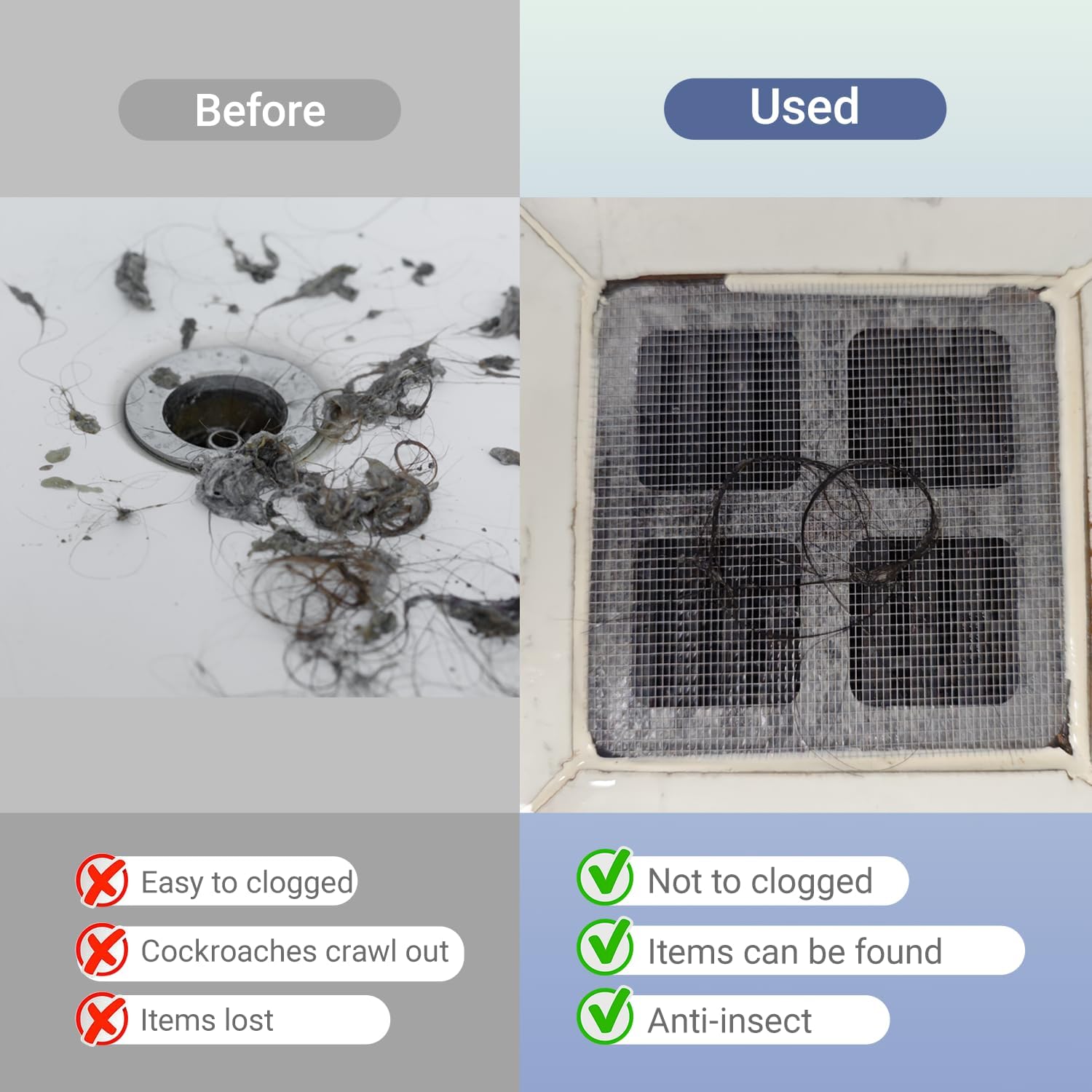 102050 Pack Disposable Hair Catcher for Bathrooms and Sinks
