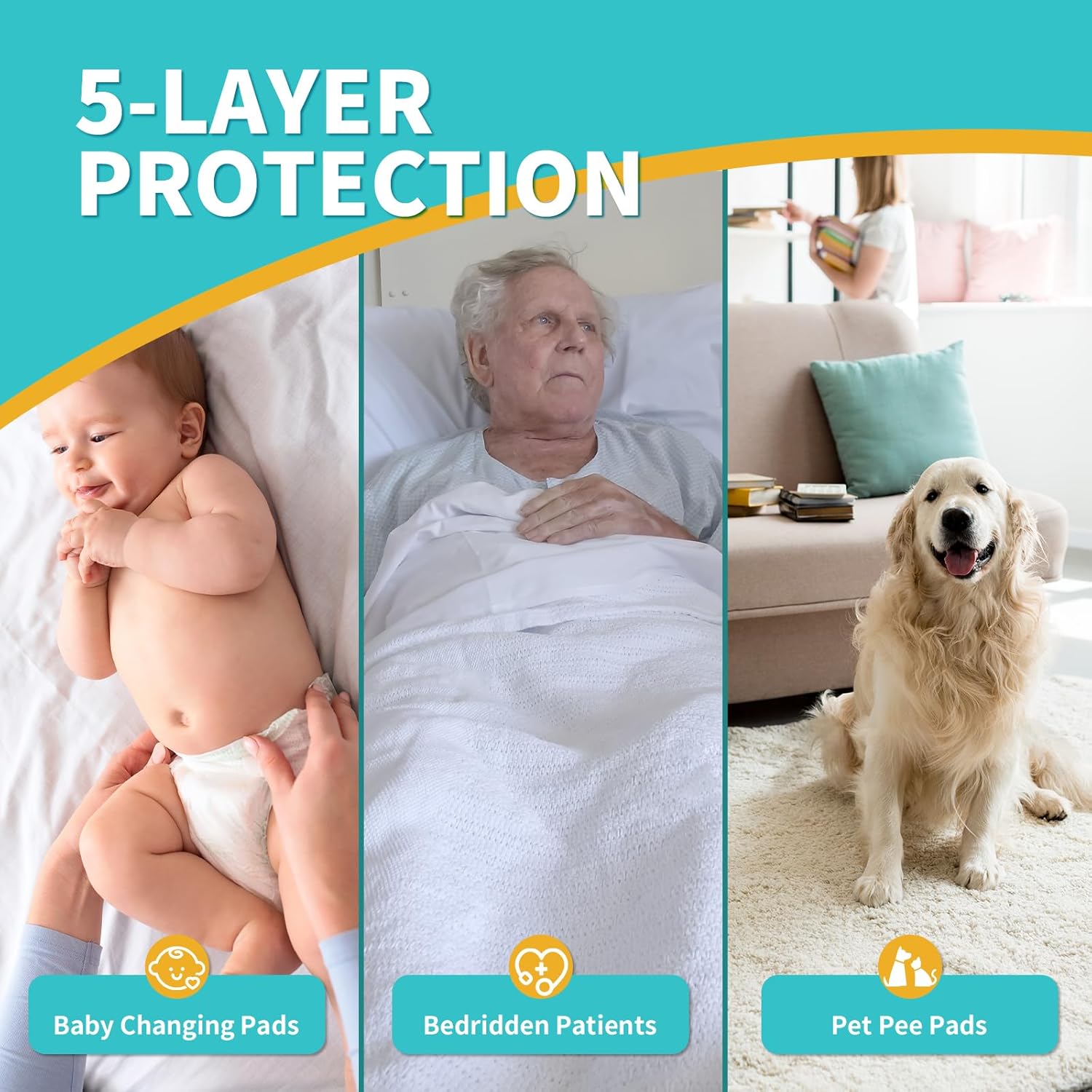 MILDPLUS Extra Large Disposable Bed Pads 40X36